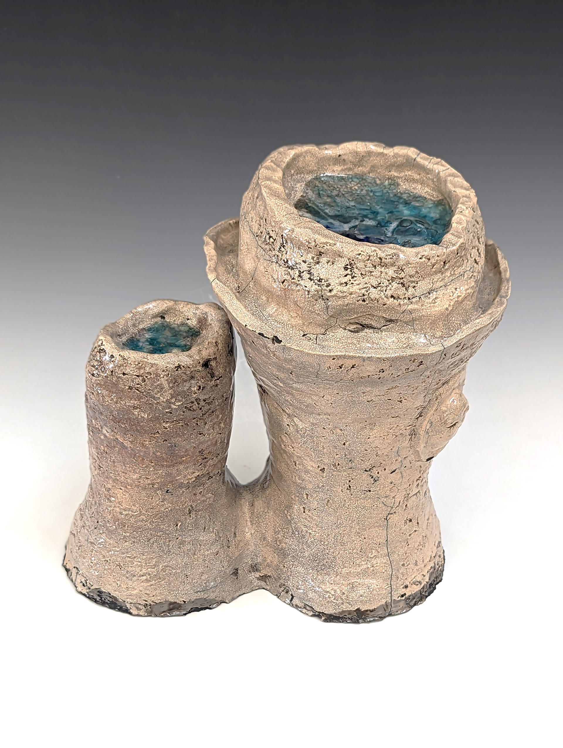Mountain sculpture 1 Stoneware and glass 17.5in x 9 in x 5in Winter 2022-Spring 2023