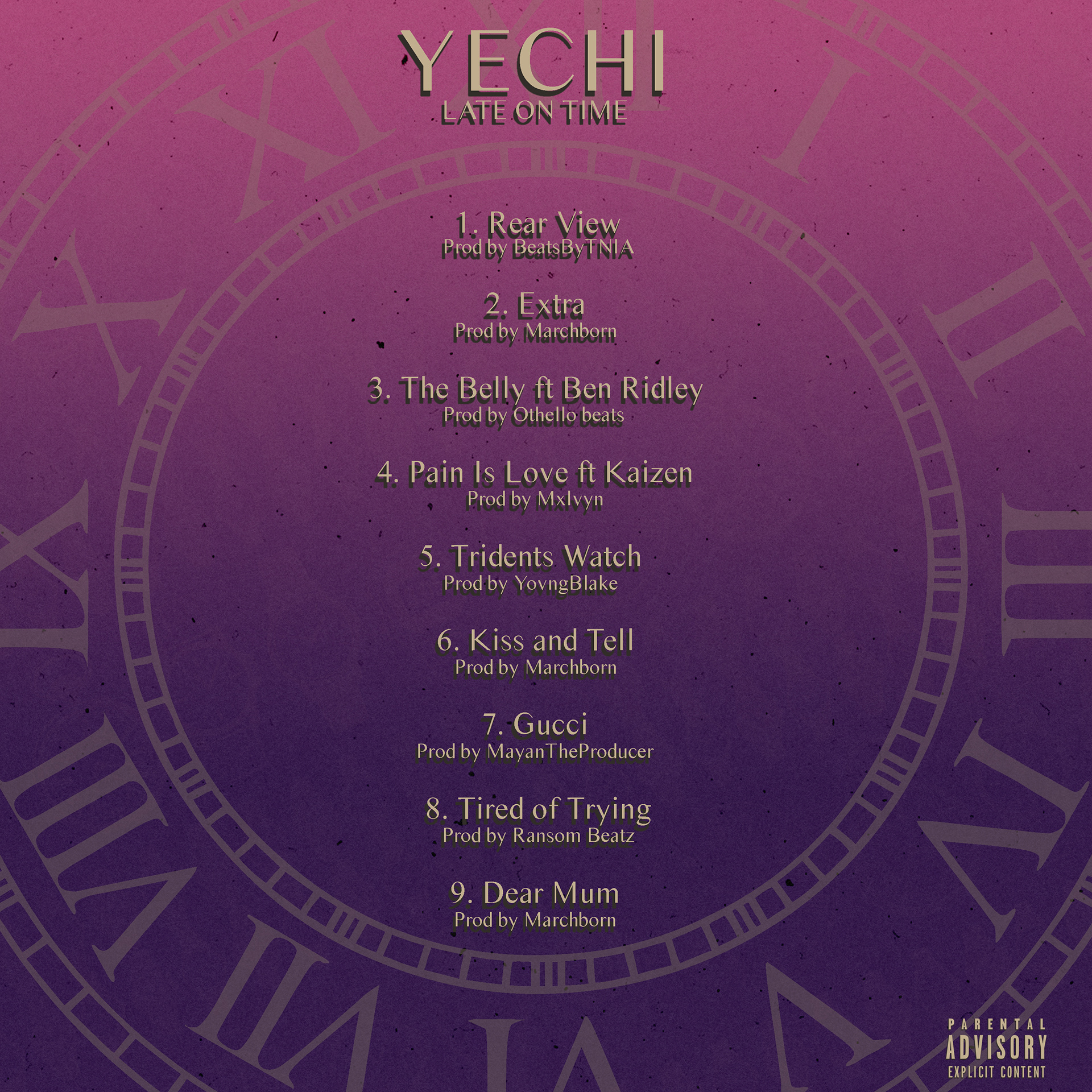 Tracklist Design by Chinaza Onyechi