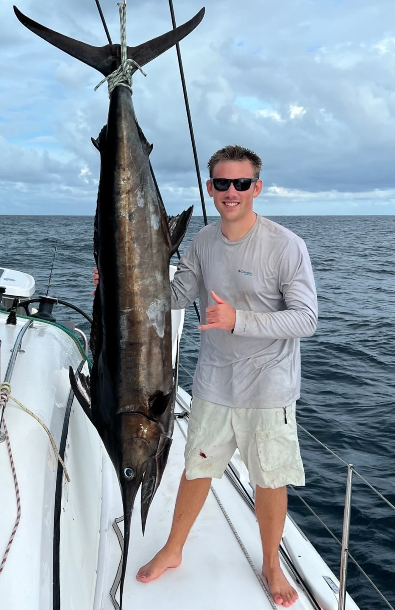 Taking advantage of having caught my smallest blue marlin, and filling the freezer