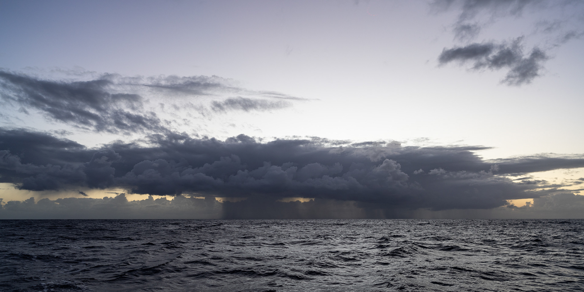 A squall front works its way towards us