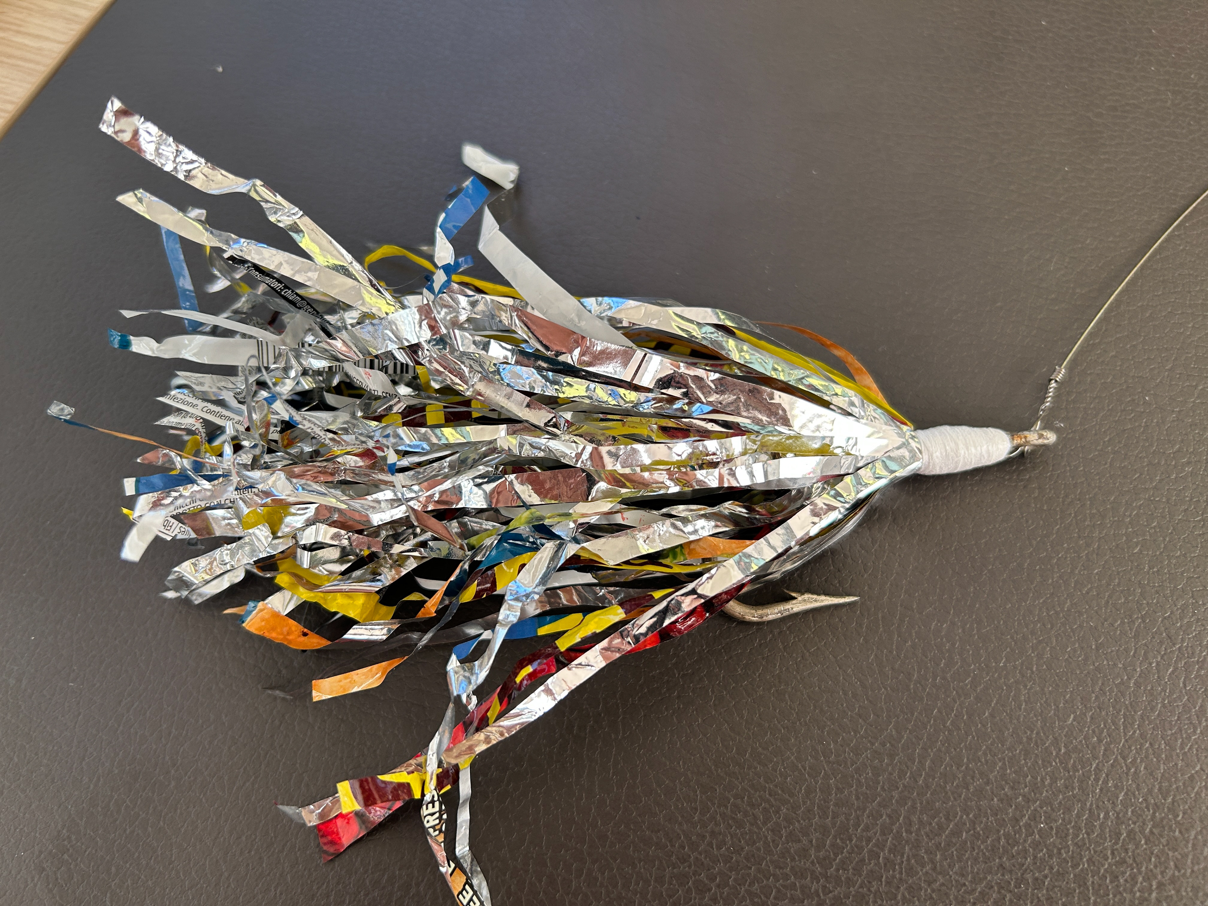 Extra time on passage procured this chip-bag lure, which caught a nice tuna the next day