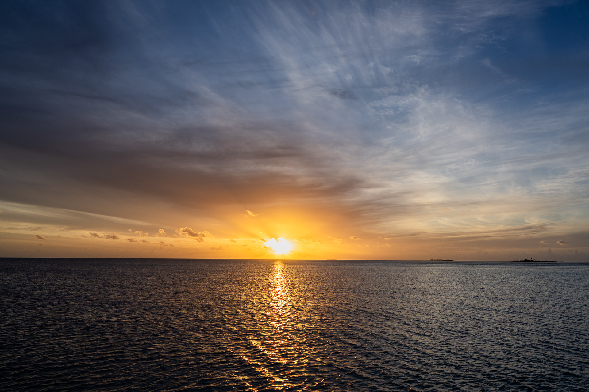 Stunning sunsets, thanks to a clear view of the horizon