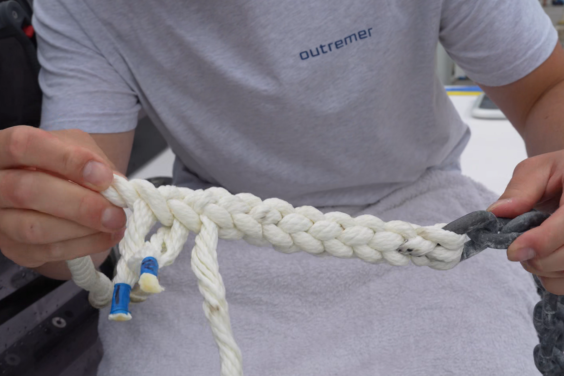 More boat jobs to get done - here is a splice for the anchor from the rope to the chain rode