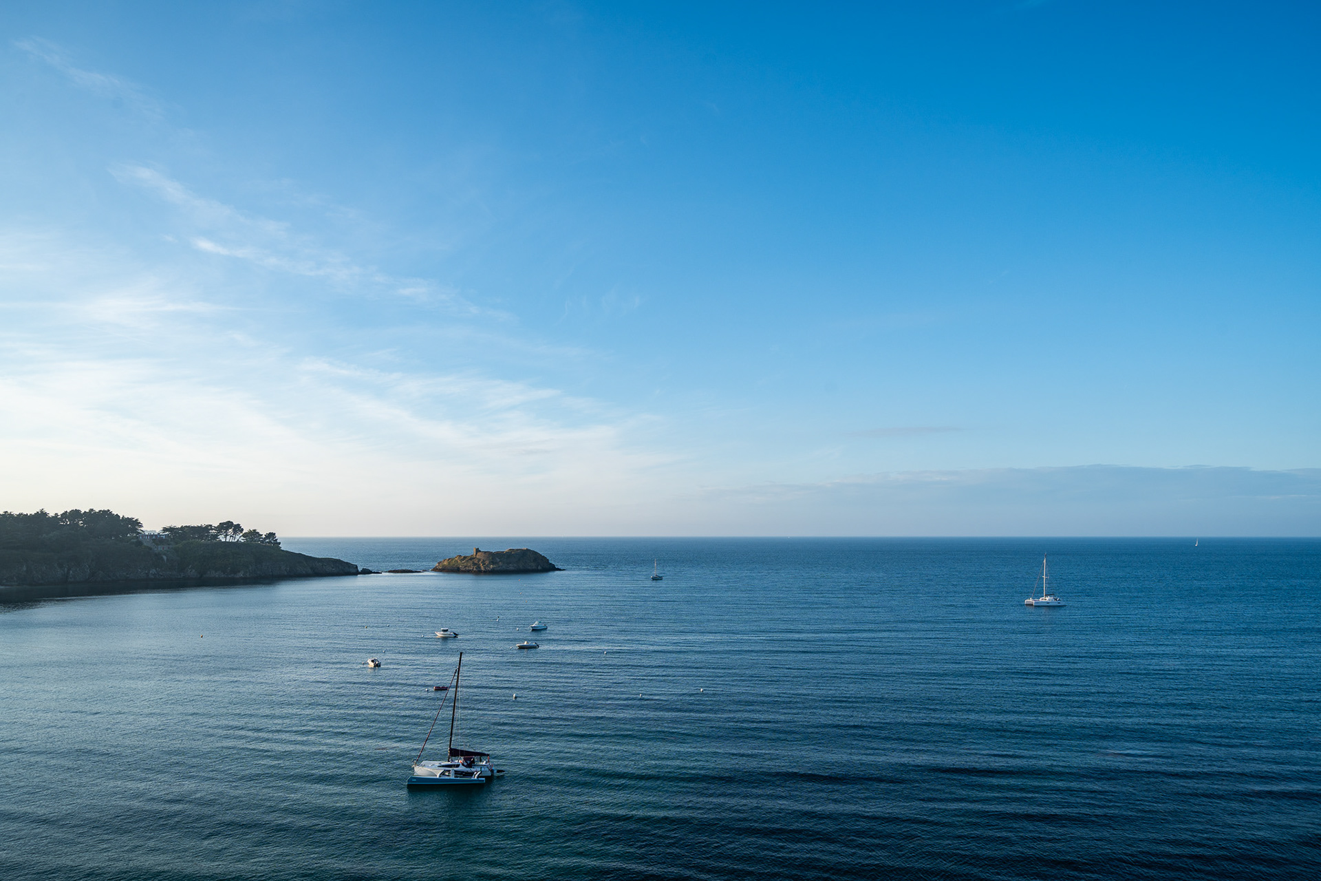 A peaceful anchorage on the north-eastern side of Belle Île