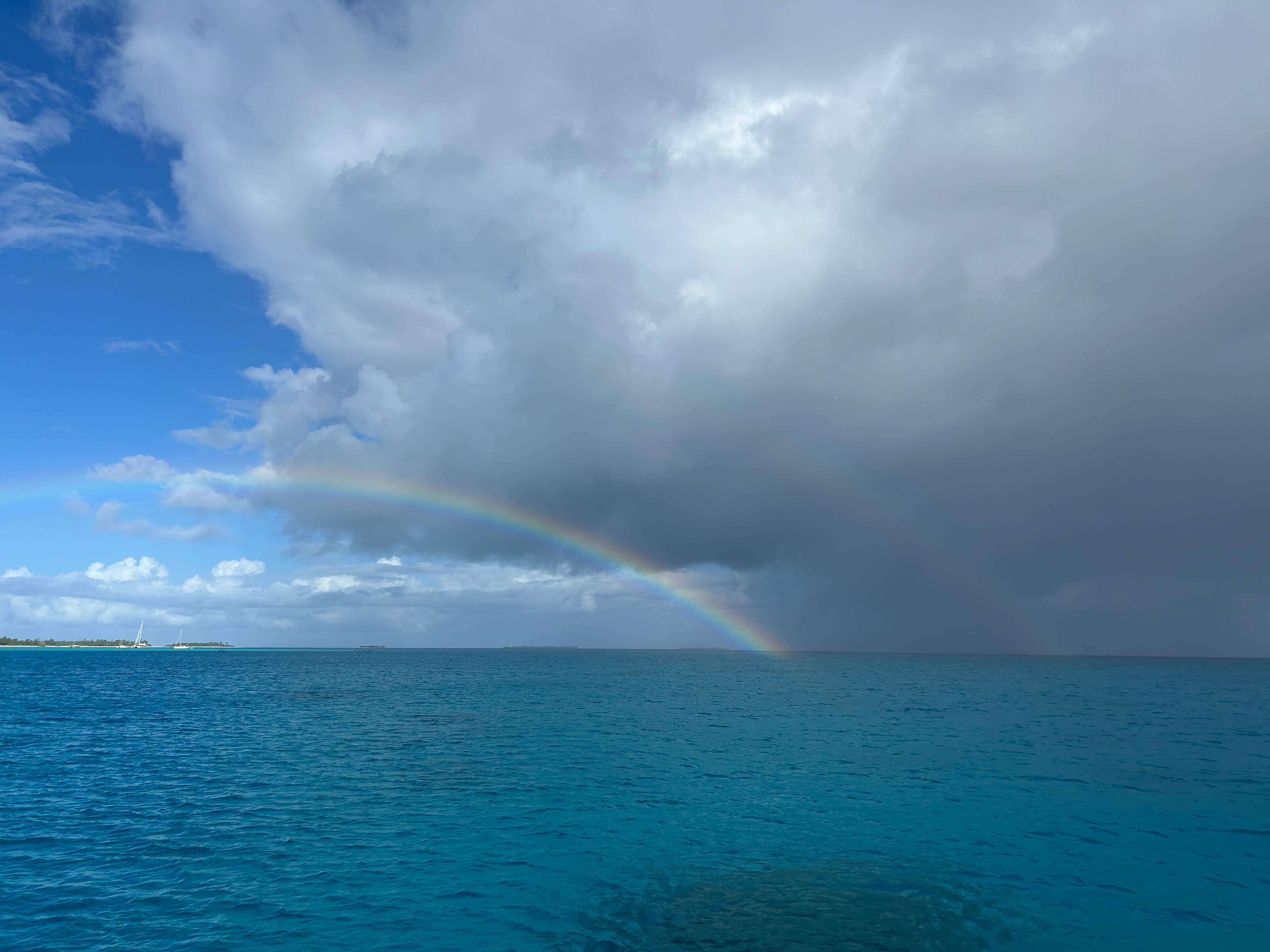 A passing squall cloud left us with a double rainbow
