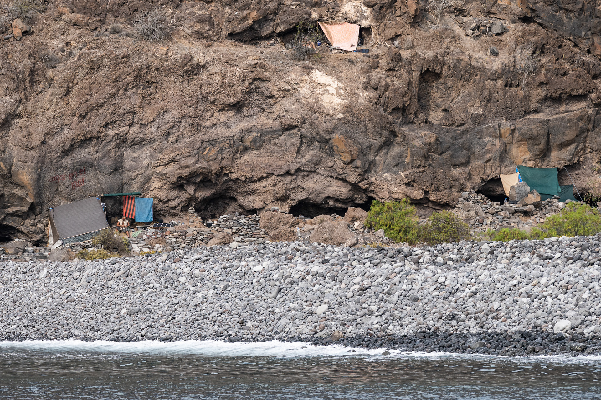 The mysterious tent people of La Gomera, seeking refuge in the caves and craggles that line the coast