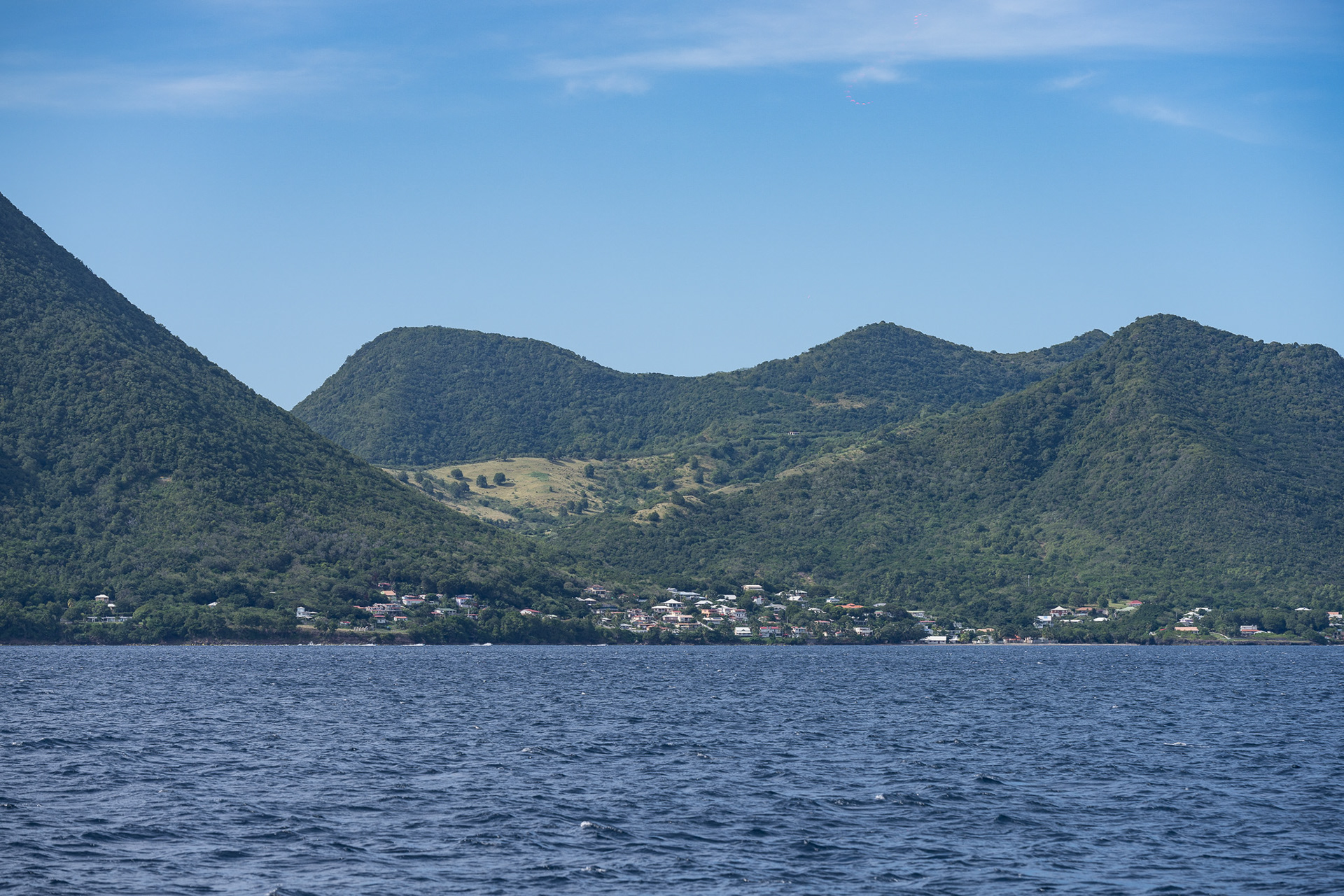 Crossing a bay on the south end of Martinique