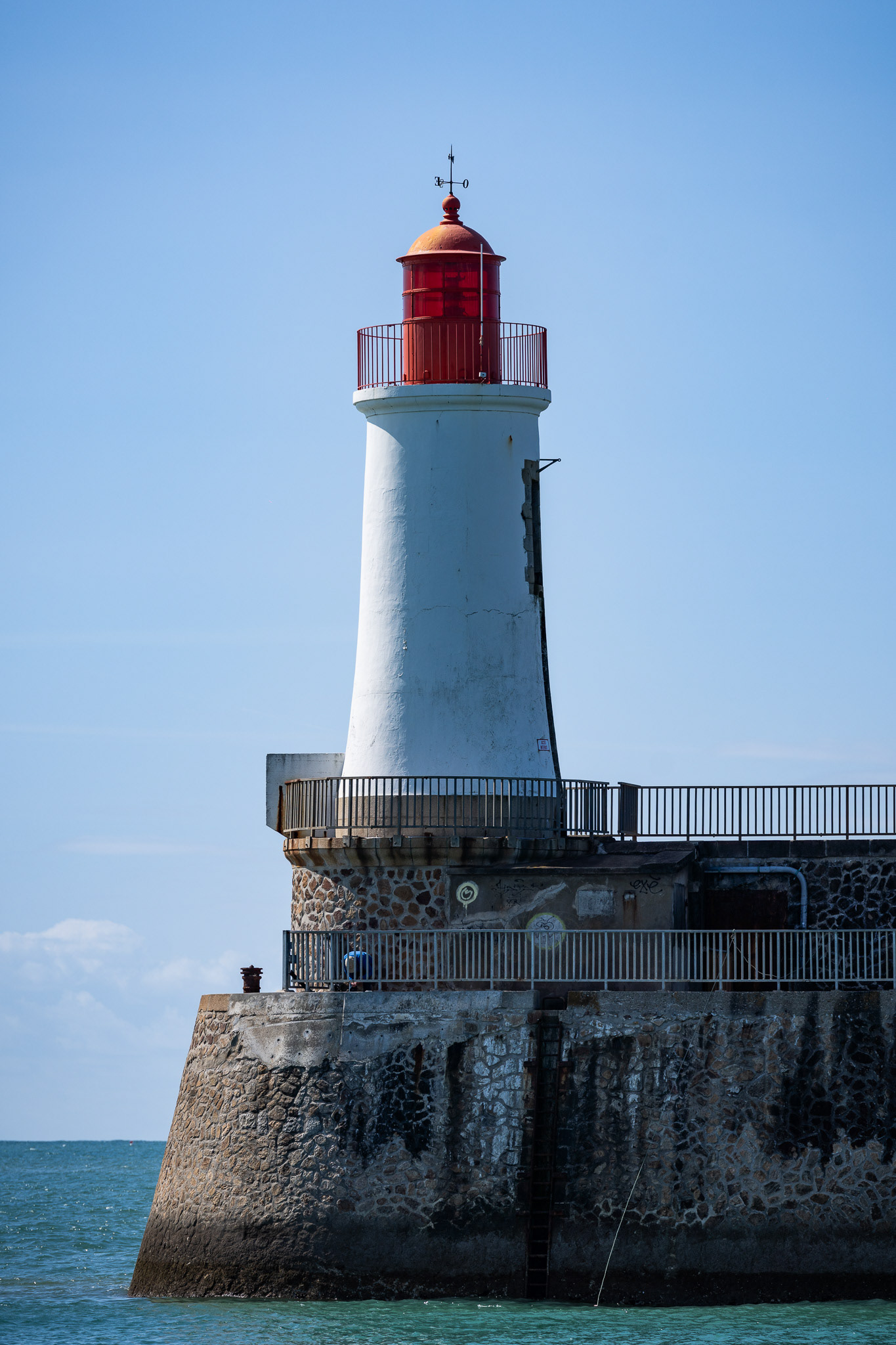 The famous lighthouse marking the entrance to Les Sables-d'Olonne, home of the Vendee Globe race