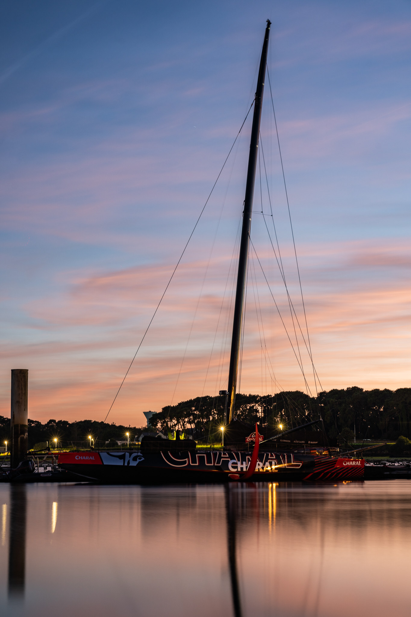 Jeremy Beyou's Charal sits at sunset