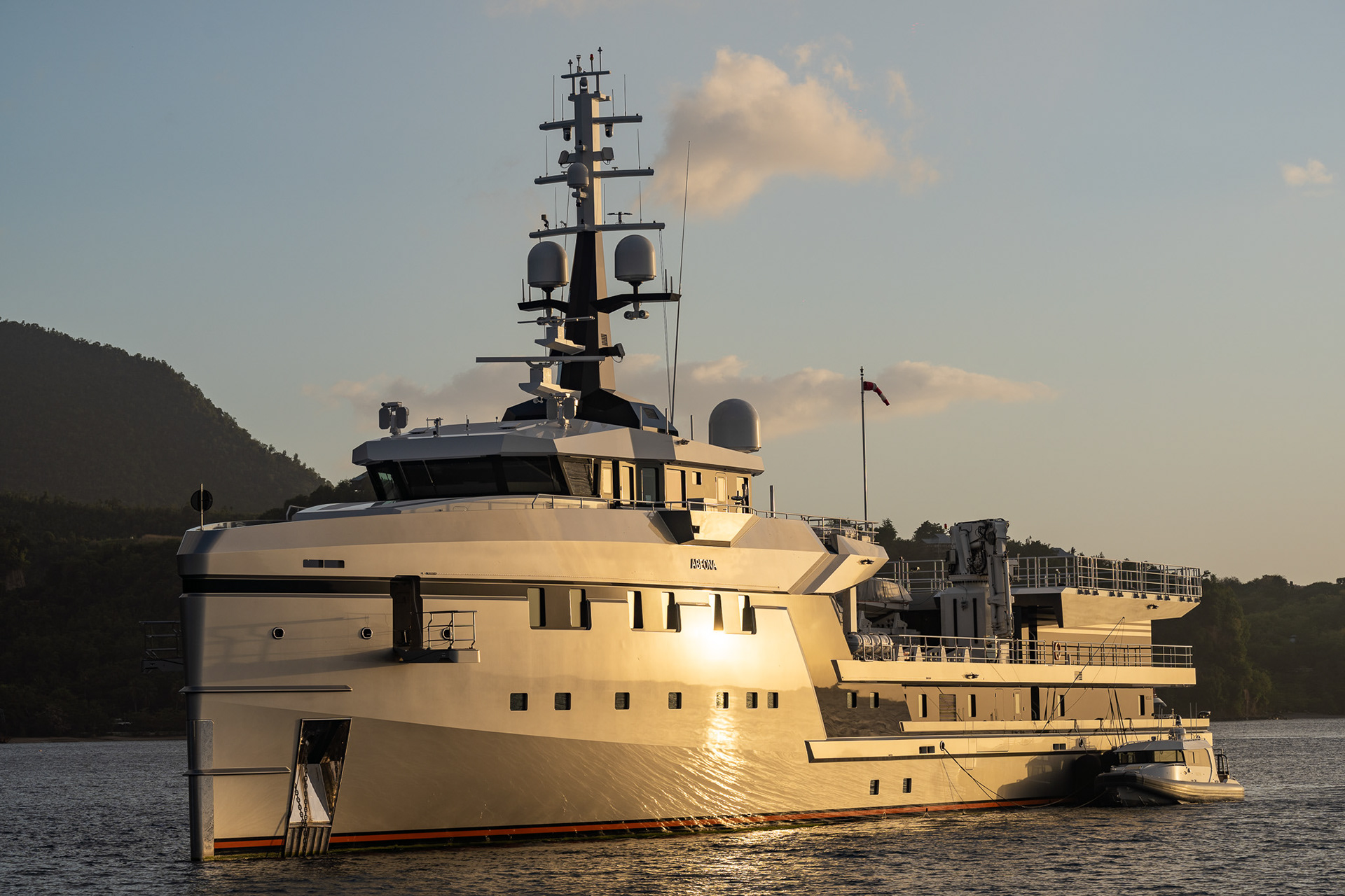 Abeona, the secondary support yacht for Jeff Bezos's Koru