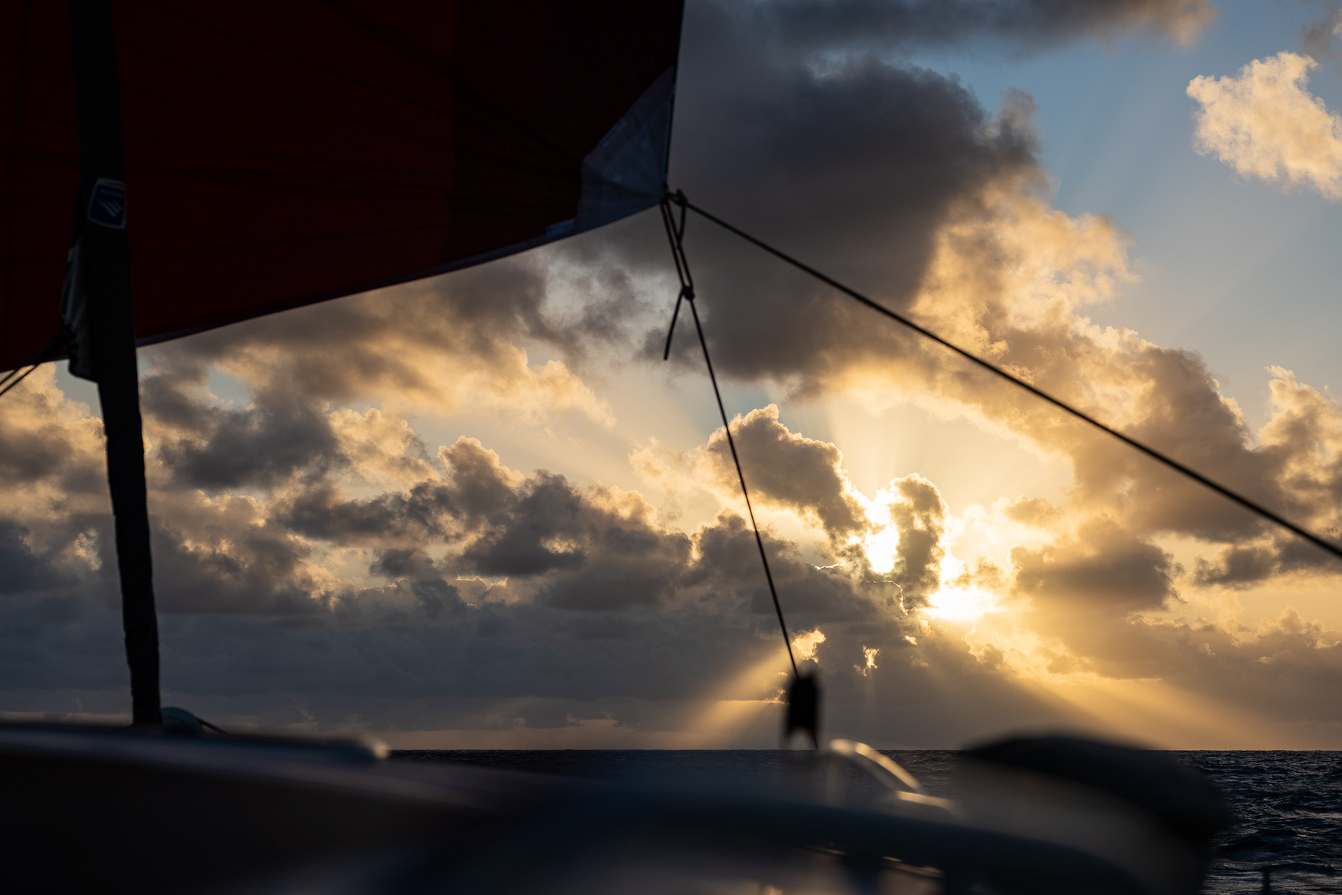 The view forward during another fantastic Atlantic sundown