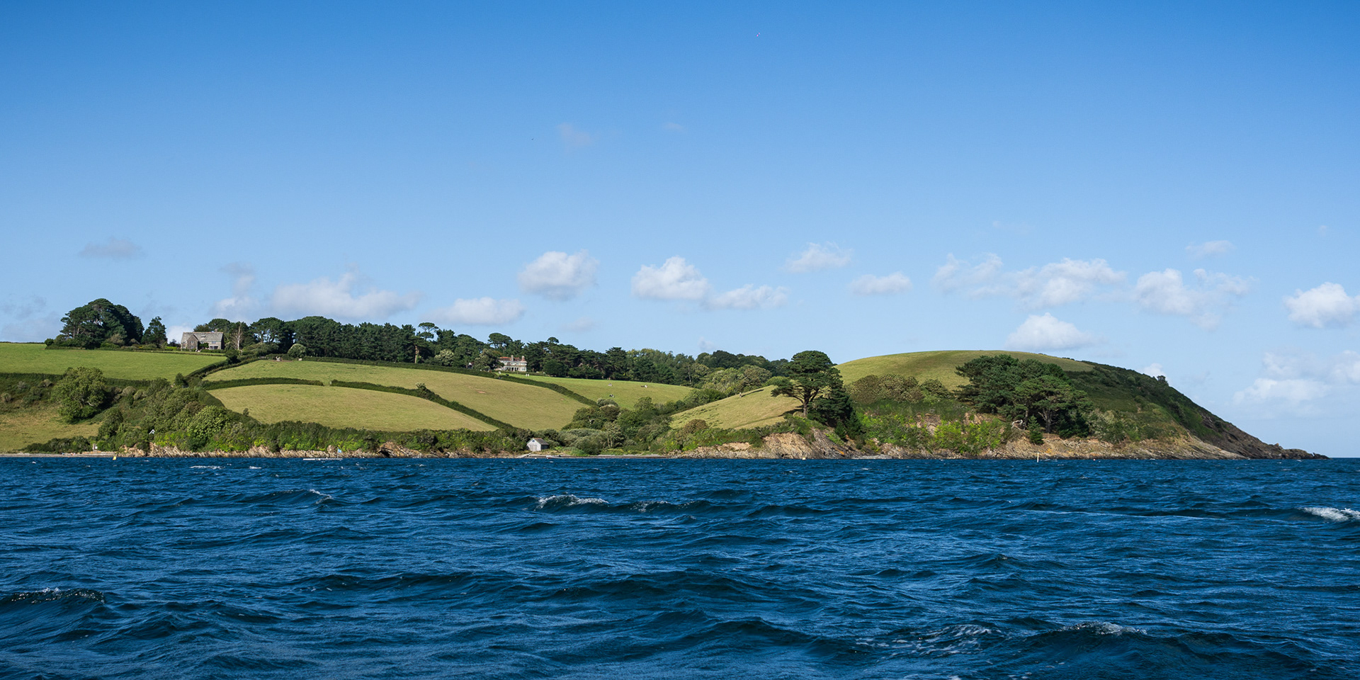 The northern bank of the Helford river, right at the mouth
