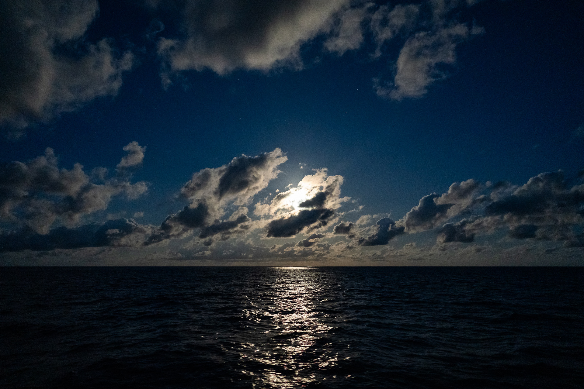 The rising moon during my evening watch