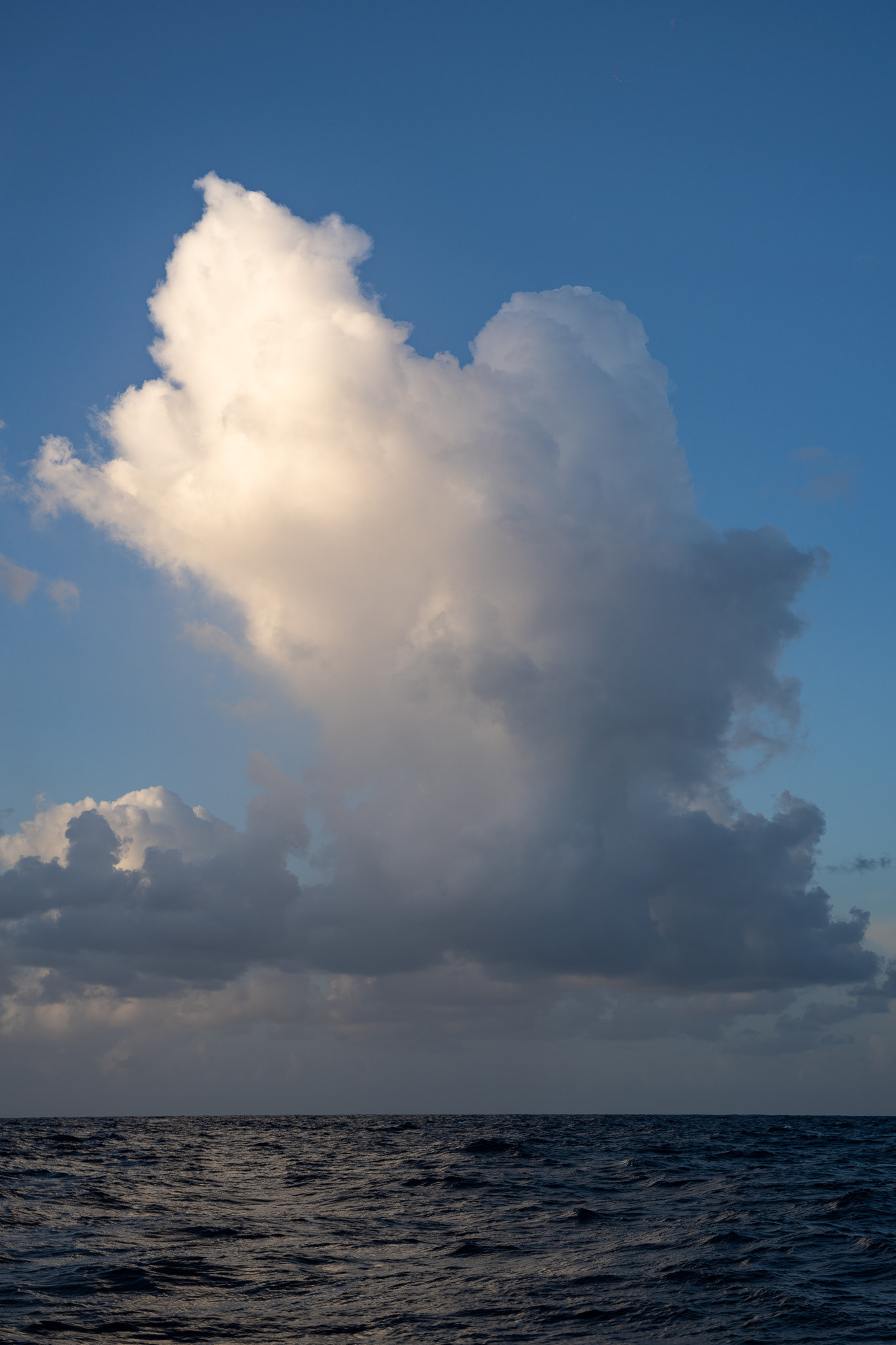 A typical squall cloud - low to the water and very, very tall