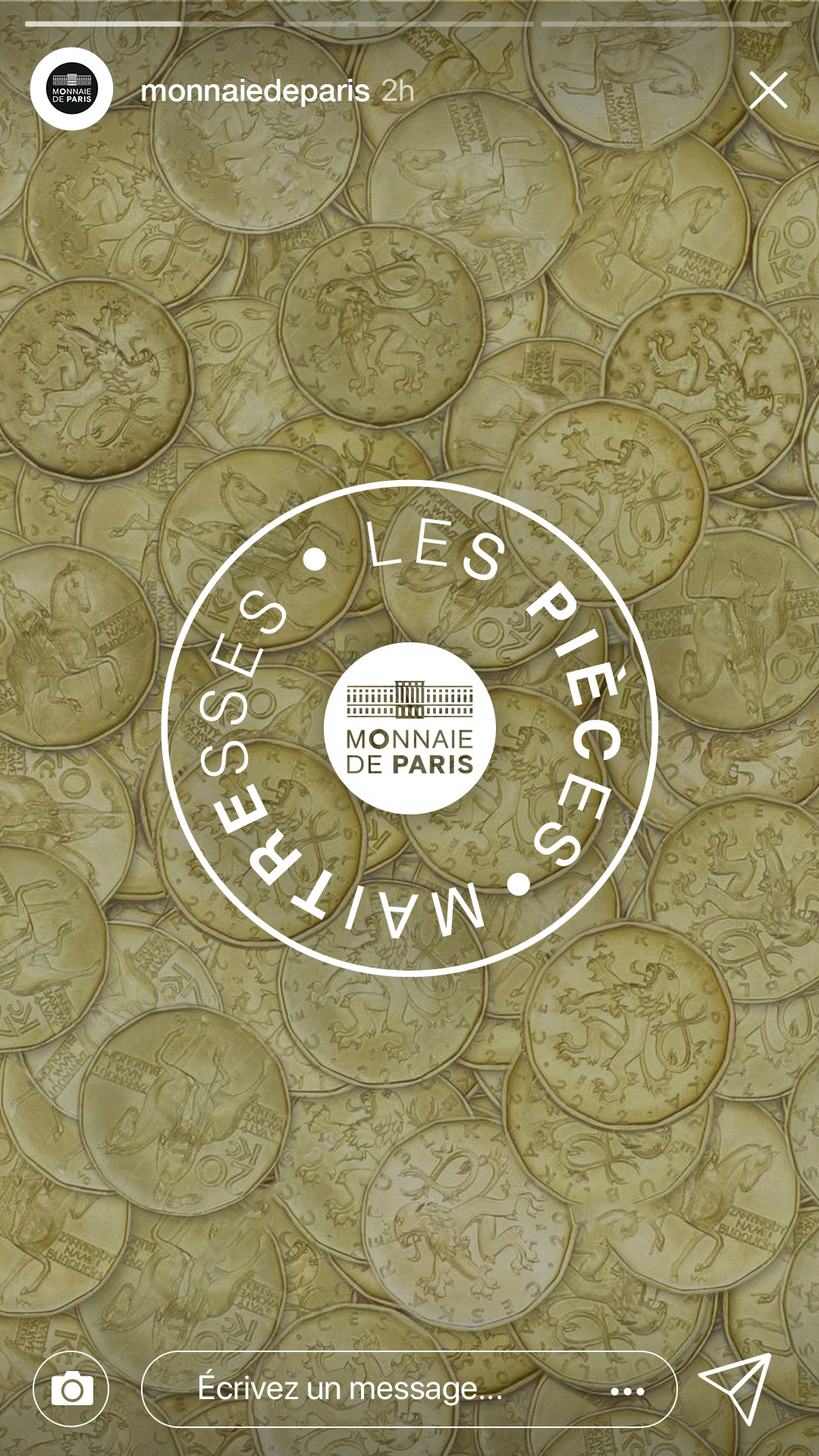 Focus Instagram sur une pièce de monnaie emblématique du Musée