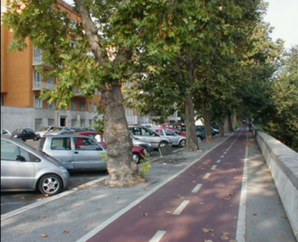 esempio di pista ciclabile integrata