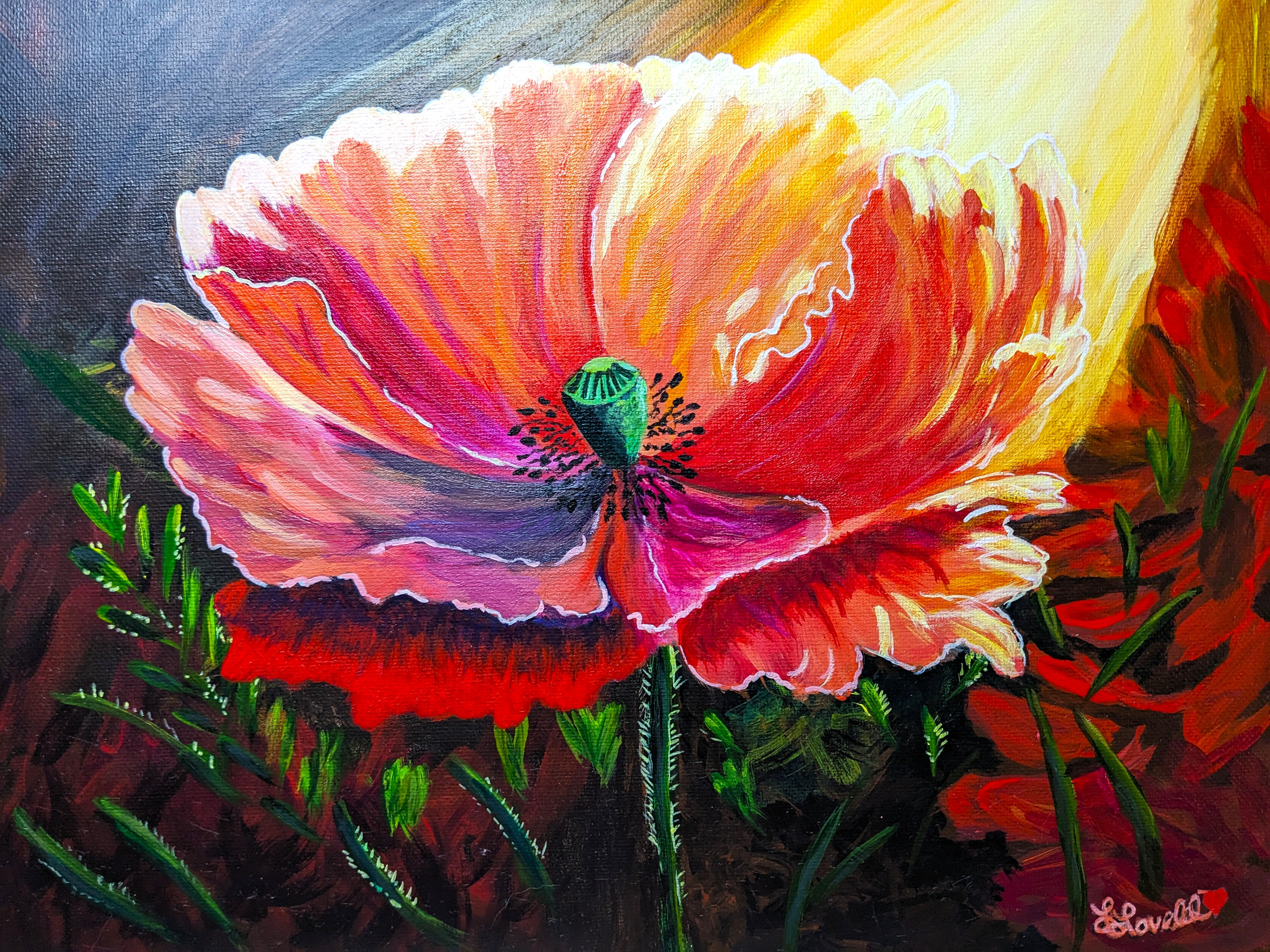 Glowing Poppy Acrylic