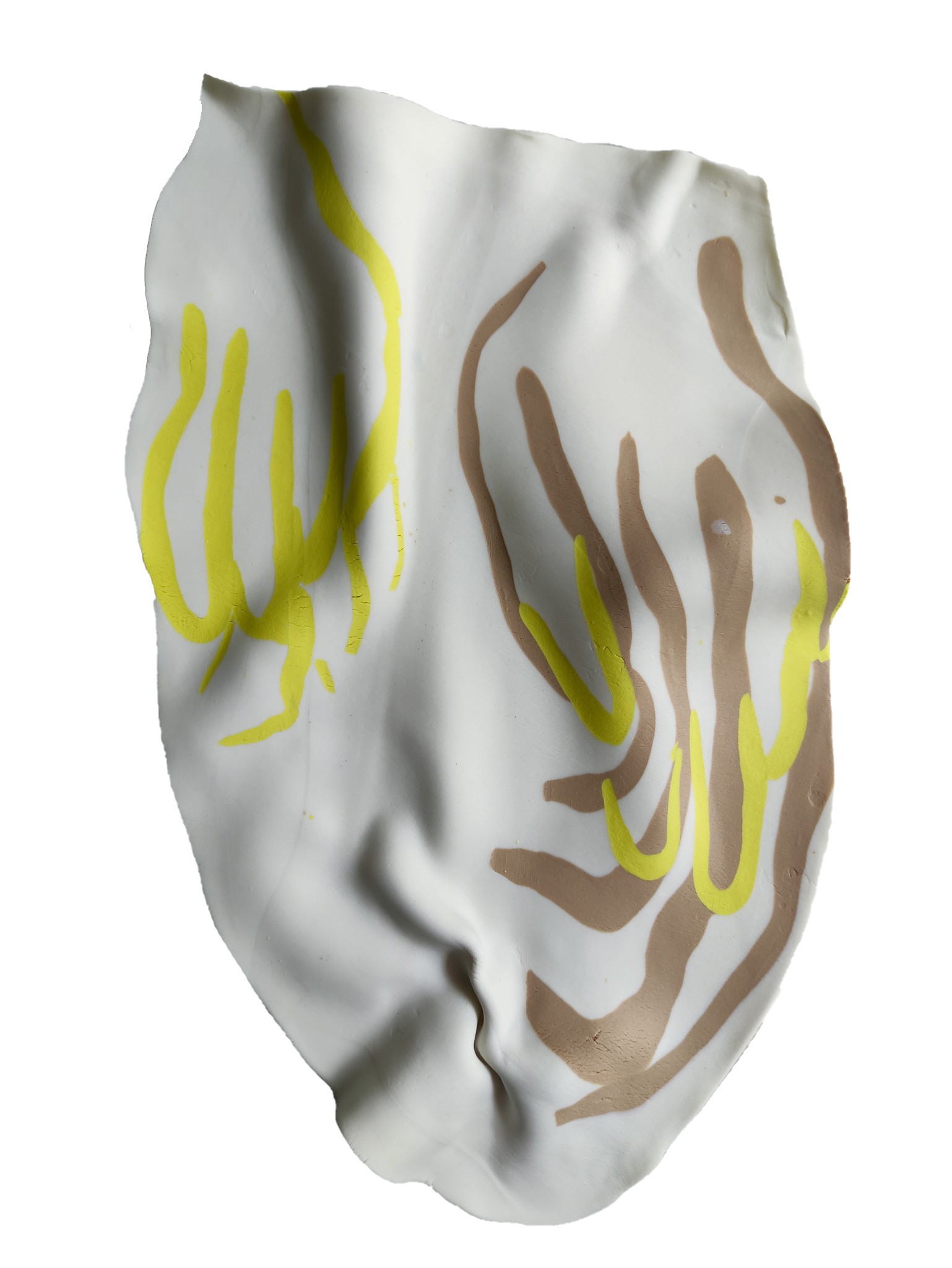 Hände, 2024 (Porcelain, pigments - 35x20x2,5 cm)