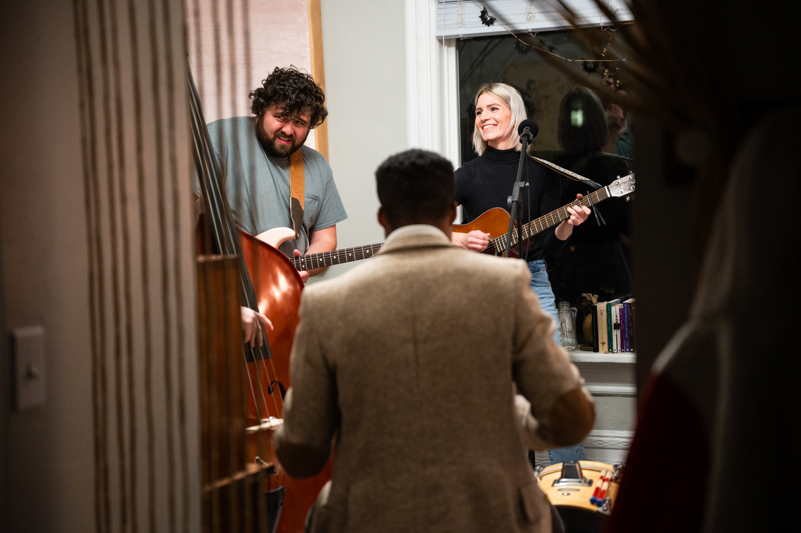 Rehearsing in Riah's living room
