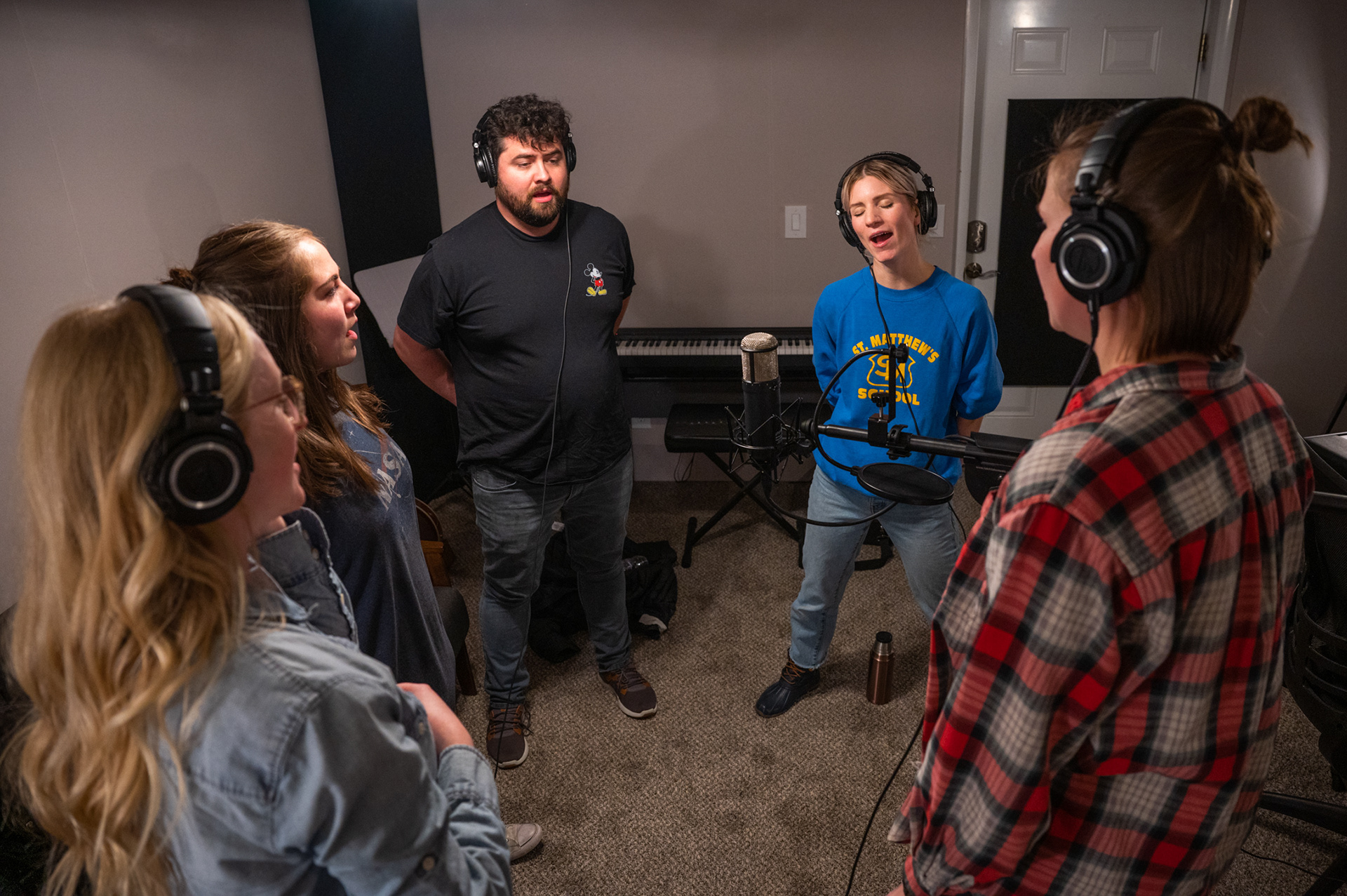Laying down choir vocals for "Resolutions"