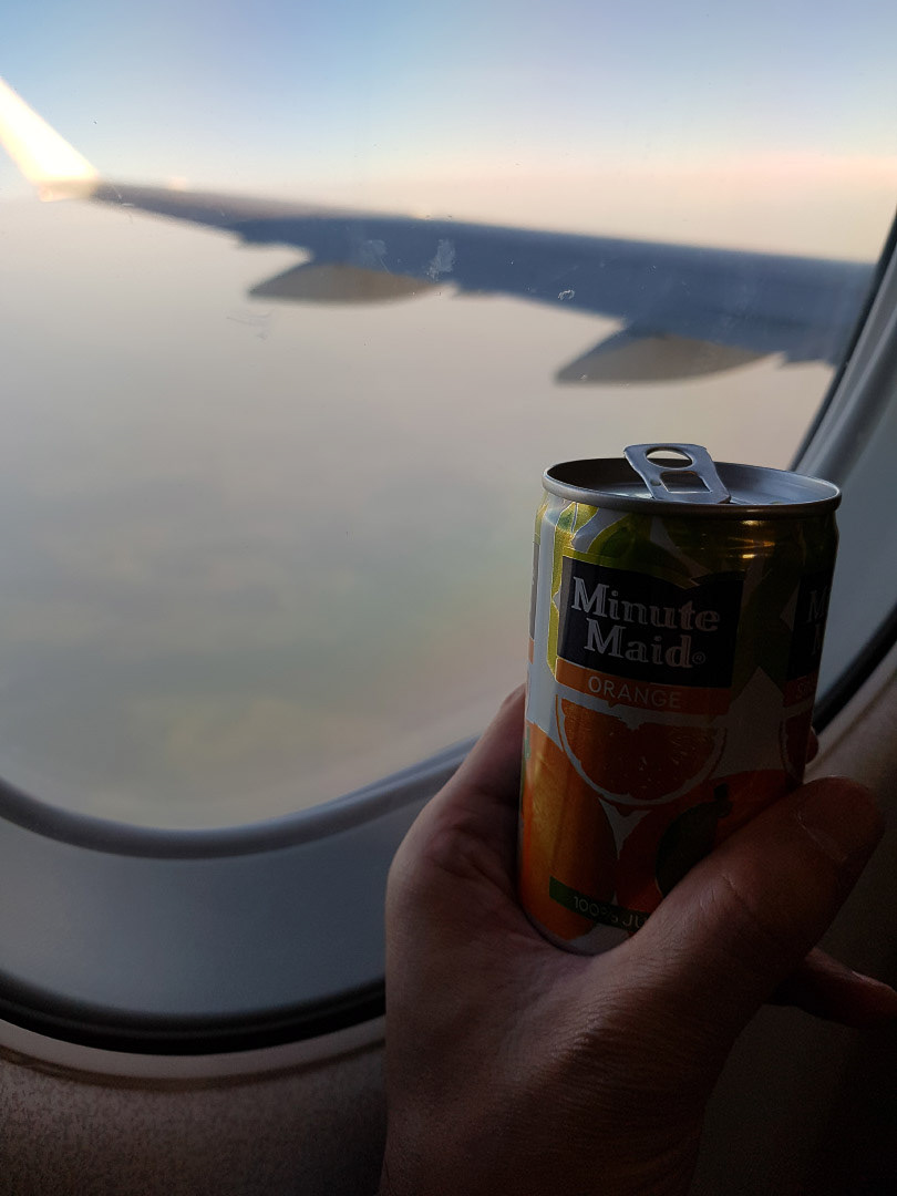 Minute Maid orange juice on a plane | 2018