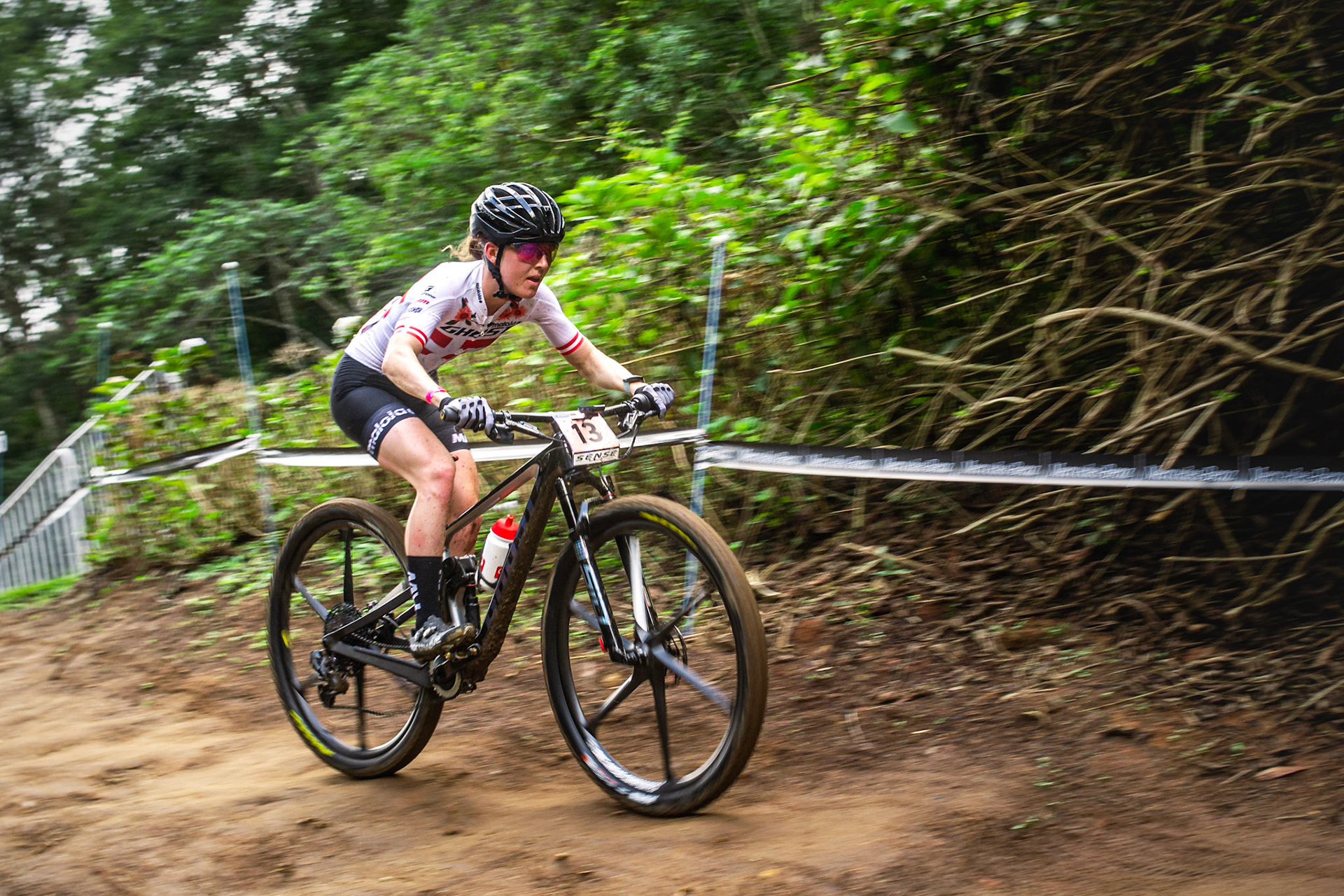 Caroline Bohé (Ghost Factory Racing) competing in the Petrópolis stage of the MTB World Cup - Petrópolis, Brazil - April 8, 2022.