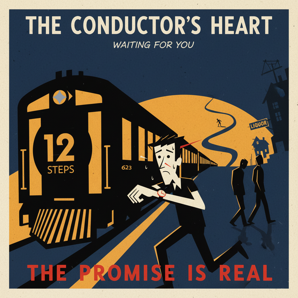 The Parable of the Last Train  A man stood on the platform, jittery, sweating, checking his watch. The train was late. He stomped his foot. “Time’s wasting away. I need a jolt. I need to move. Why hasn’t it come yet?”  Others walked off, muttering, “Guess it’s not coming. Guess the promise was a lie.”  But the train wasn’t late. It was waiting. Holding the doors open, patient. Not because the engineer forgot, but because he saw the man stumbling down the street — the one still deciding, still caught between the liquor store and the crack house, still wondering if he was worth the ride.  The train would not leave without giving him one last chance. The conductor’s heart wasn’t to leave him stranded but to get him home.