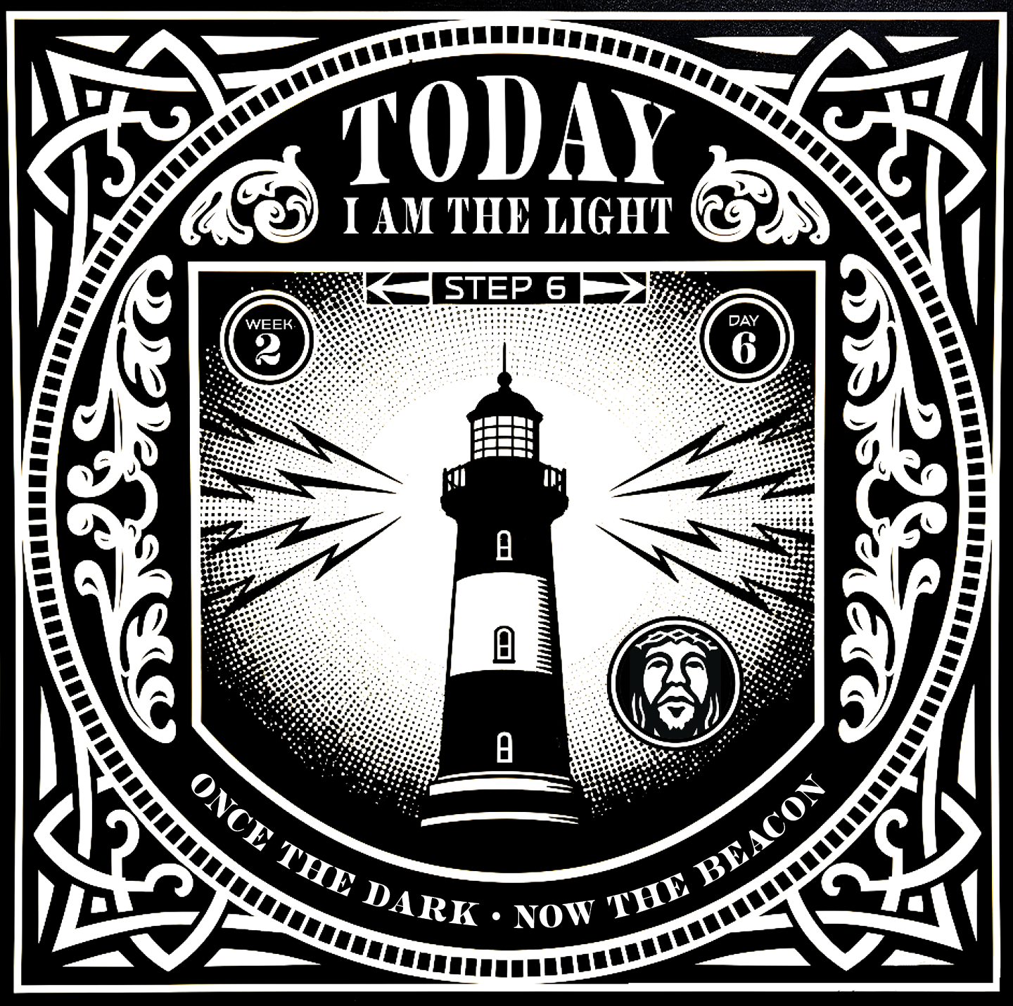 Once I was the darkness itself-absorbing, hiding, running. But in Christ, I've been remade into light. Not borrowed, not faint- a beach that points back to Him.