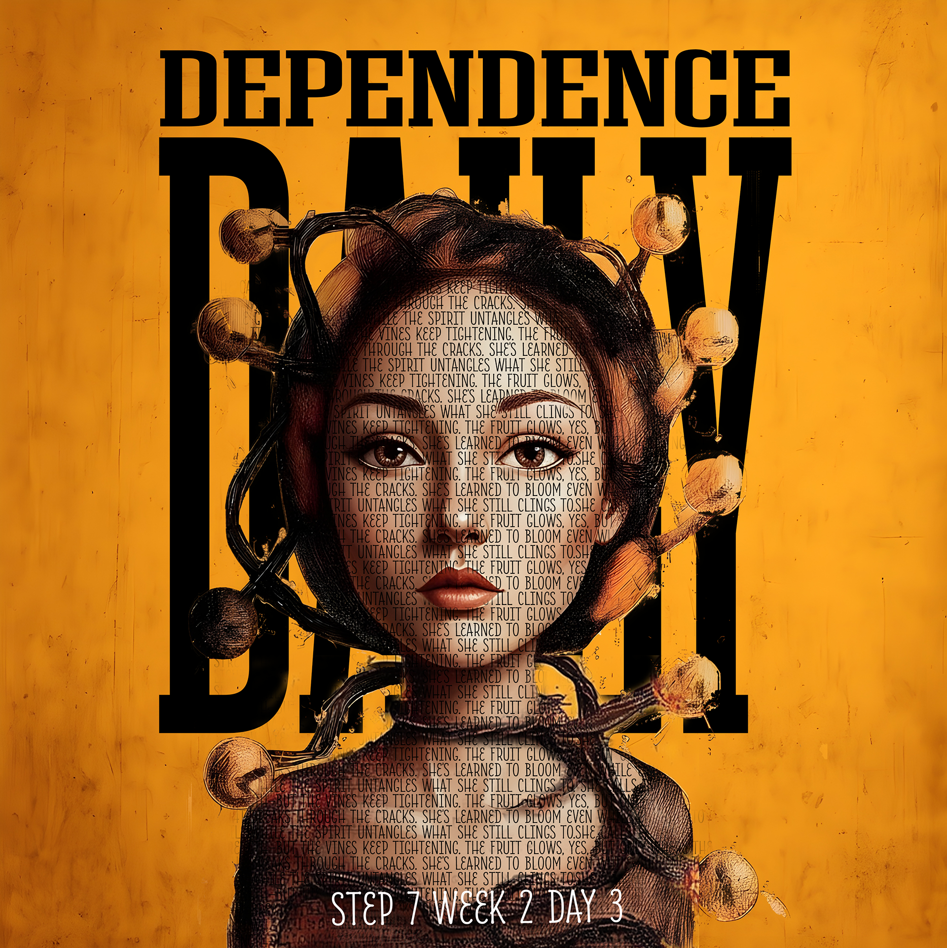 She calls it strength— but the vines keep tightening. The fruit glows, yes, but only where the light breaks through the cracks. She’s learned to bloom even while choking, to smile while the Spirit untangles what she still clings to.