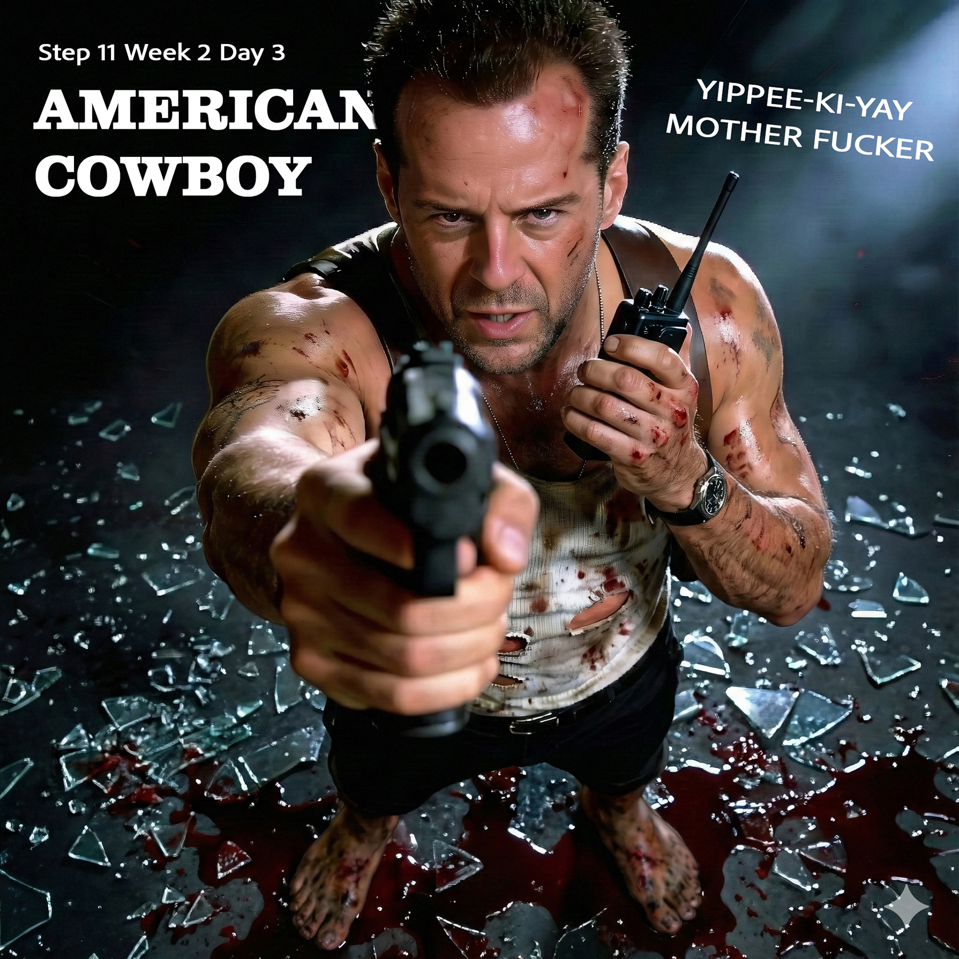 I don’t come to prayer clean or calm—I come barefoot, cut up, bleeding on the floor, radio in my hand, trying to stay on the line. Step 11 isn’t silence or safety; it’s listening when every nerve is screaming and there’s no glass left to avoid. I don’t need rescue music or holy lighting—I need clarity in the chaos, direction in the dark, a voice that cuts through the noise and tells me where to step next. This is intimacy: not comfort, but connection. Not escape, but obedience. Still here. Still listening. Still bleeding. 