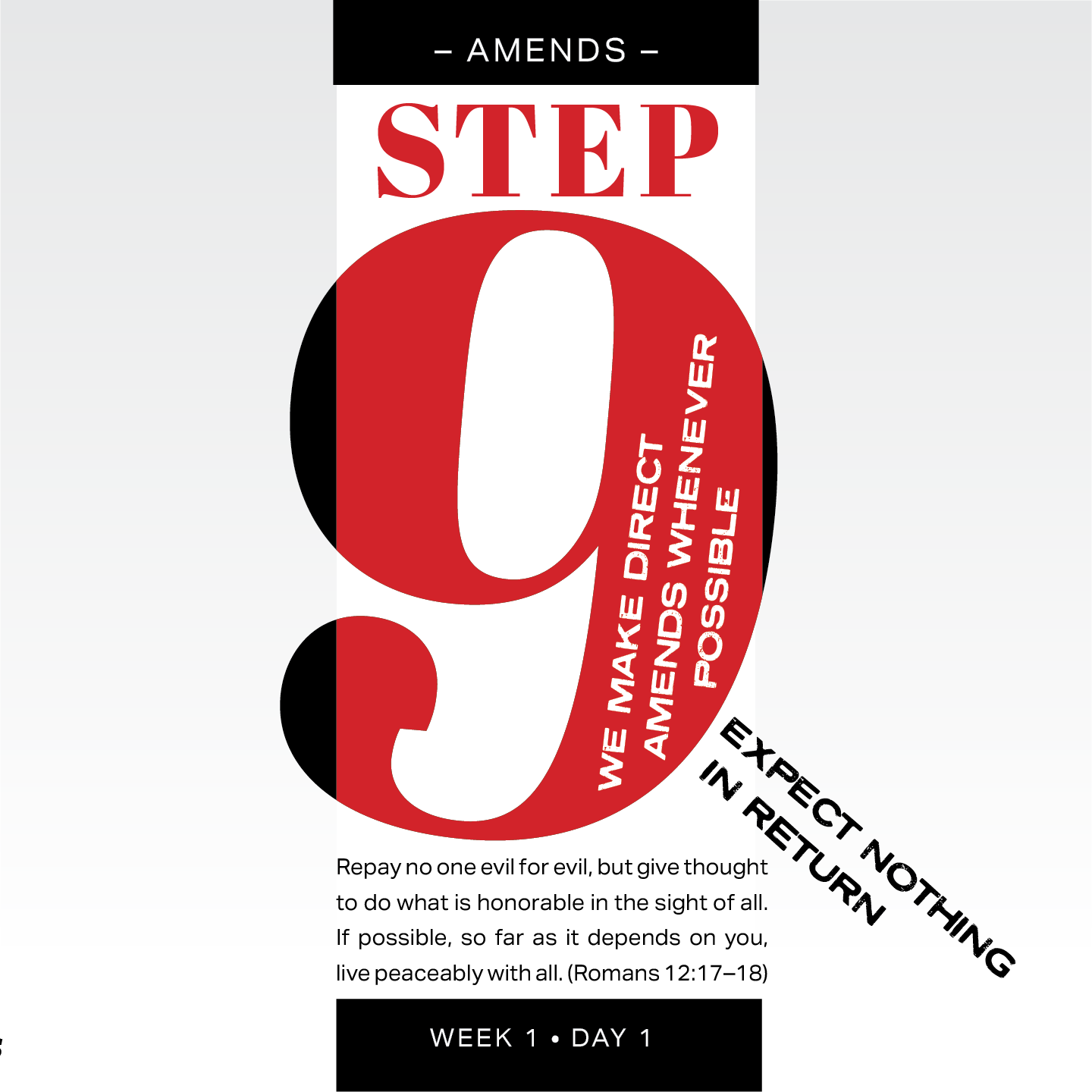 Step 9 doesn’t mean I charge into every old battlefield.  It doesn’t mean I hand myself back to people who caused emotional or verbal harm. It means this: “Whenever possible.” And only God knows what “possible” looks like for my story, my safety, and my healing.  The Holy Spirit shows me which amends need a face-to-face and which ones need a heart-to-heart with God.  Some debts get settled in conversation.   Some get settled in obedience, confession, and a real change of direction. Both are valid. Both are amends.  This step isn’t about confrontation — it’s about ownership.  It’s about recognizing the sin I brought into a relationship and letting God transform me so I don’t repeat it.  When He says “go,” I go.  When He says “heal from here,” I heal from here.  Making amends is supernatural work:  courage without self-protection, humility without self-punishment, obedience without fear.  And when the Holy Spirit says “You’ve owned it. The debt is settled,” I believe Him.
