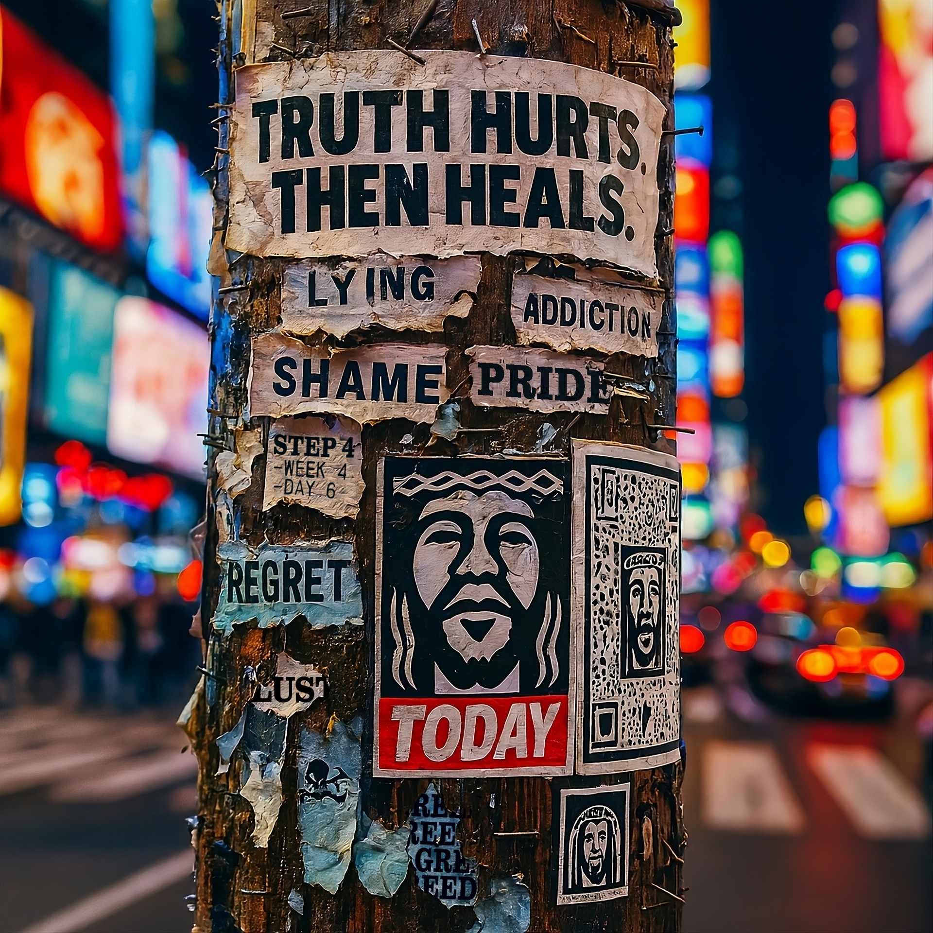 Nailed lies. Peeling pride. Shame won’t stick where grace walks bold.