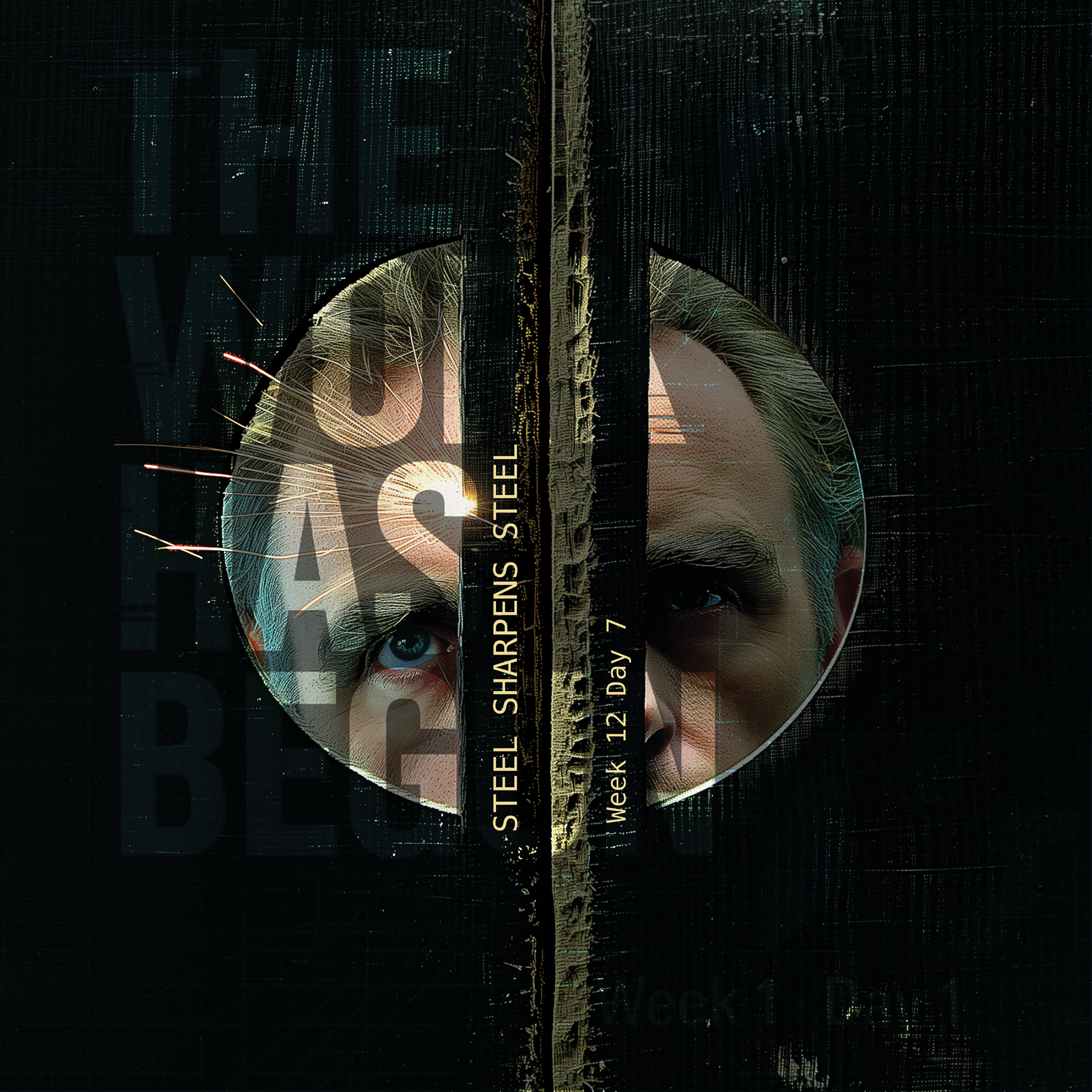 Sparks fly where edges meet. Twelve weeks ago the blade was dull; every swing since has ground away rust and ruin. Now the cut runs true.  “Iron sharpens iron, and one person sharpens another.” (Prov 27:17)