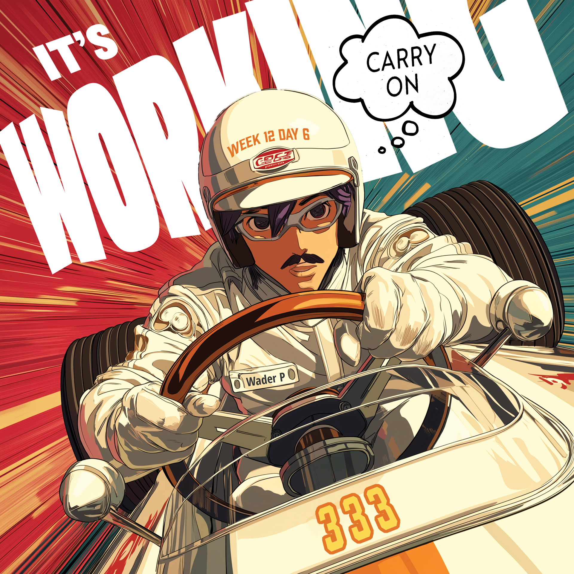“It’s working.”  That was the moment. The shift. The grip found pavement. The heart unlocked.  Forgiveness didn’t slow him down—it launched him forward.  Momentum has a sound. It hums. It roars.  So he hit the next turn. Not perfect, but faithful.  And the voice behind him didn’t yell “faster”— It simply whispered:  “Carry on.”