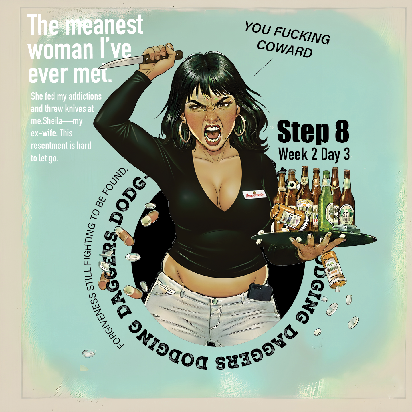 My Testimony: Where the Knives Fell (From a Recovery Memoir) - She wore control like perfume—sweet at first, almost hypnotic, but suffocating once you breathed it in. Her name was Sheila, the cruelest woman I’ve ever known. My second wife. My final undoing. - She left marks on me—some visible, others buried too deep to show.  I live, therefore I learn. Yet I still wake in darkness, haunted by the decade that pulled me from my children’s laughter—ten years that built walls where love once lived. - Even cruelty has a cradle. Sheila carried her own inferno: a childhood stolen, abuse that taught her power was safer than love. -  By the time she reached me, she was an ex-stripper turned bartender, surviving on charm and vigilance. I mistook her damage for depth, her desperation for devotion. - It started with a pill pressed into my hand like a promise—Adderall, the illusion of control.  One pill became two, and soon our life was measured in milligrams. -  Sheila kept the supply flowing—sliding pills across the counter like secrets, and I swallowed them like prayer.  I became numb to everything except the need—and to her. She was both nurse and poisoner, savior and saboteur. Eventually I realized I wasn’t addicted to the pills anymore. I was addicted to her chaos. - Her love had conditions; her peace, demands. When I defended my kids—as any father should—she made me the enemy.  The house turned heavy. Every fight felt spiritual; every silence, possessed.  When rage replaced reason, she reached for knives. The scars on my palms still whisper the story, and the deeper wounds still bleed when memory stirs. - I wish I could say I’ve forgiven her.  I haven’t. The resentment still rises when I think about what those ten years cost my kids, what they cost me. Forgiveness hasn’t happened—but neither has surrender.