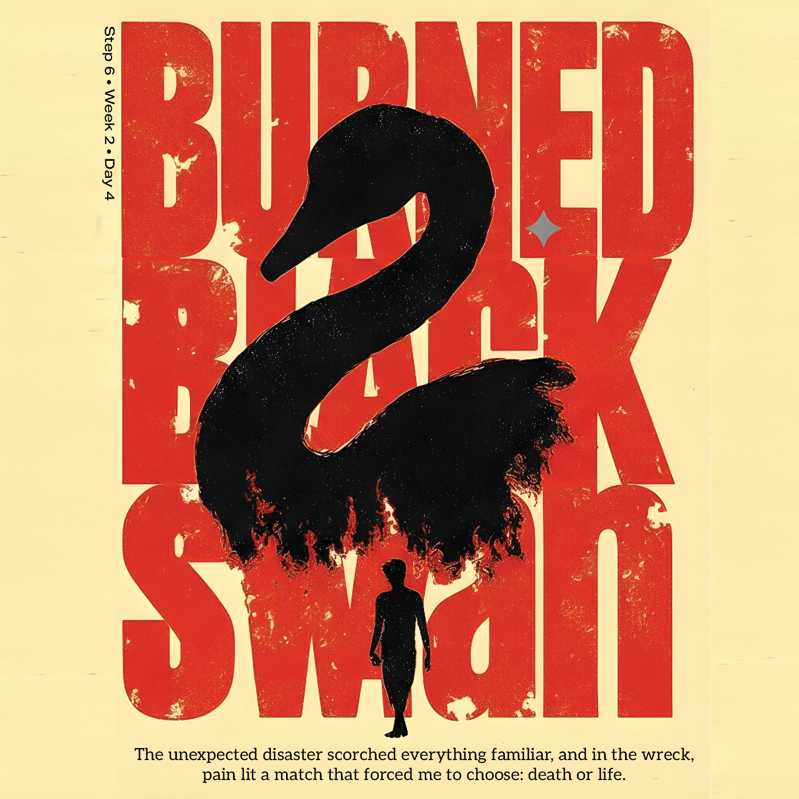 A burned black swan is the unthinkable crash that sets your old life on fire— not just to destroy, but to strip away illusion, so repentance and new life can emerge from the ashes.