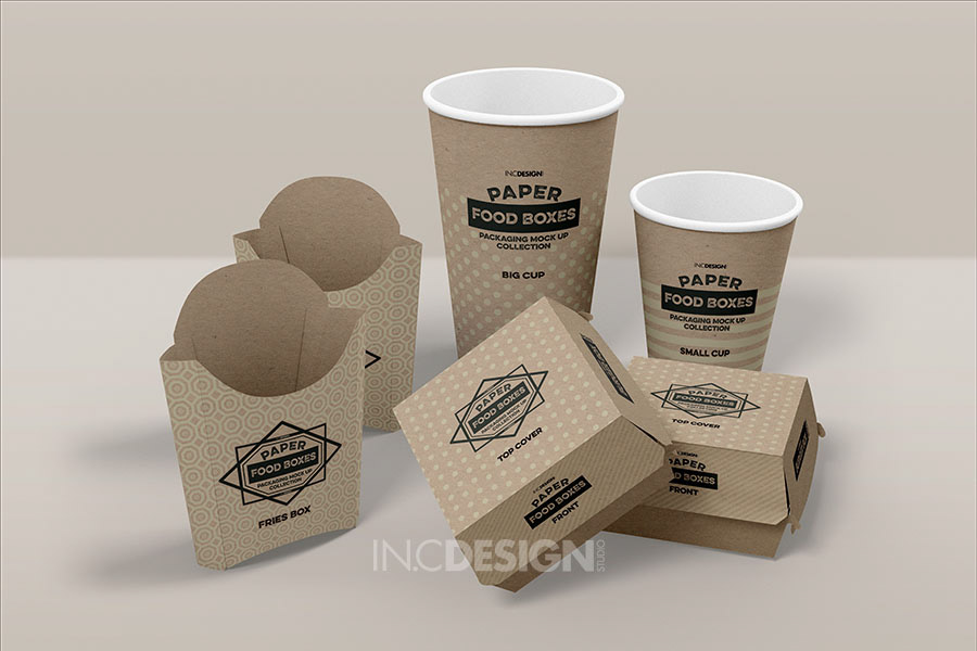 Vol.1: Clear Plastic Food Containers Packaging Mock Up Collection By INC  Design Studio