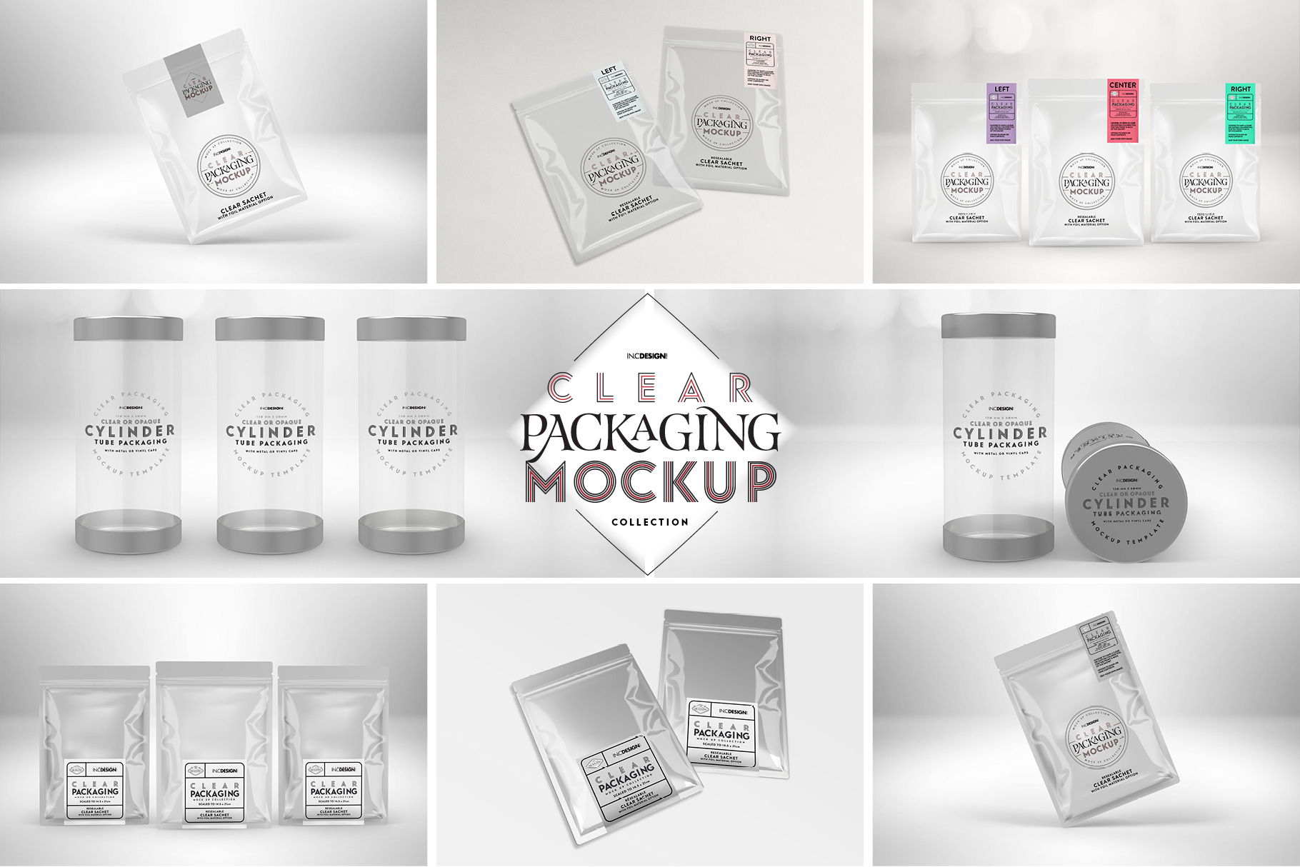Clear Round Sauce Containers Packaging MockUp By INC Design Studio