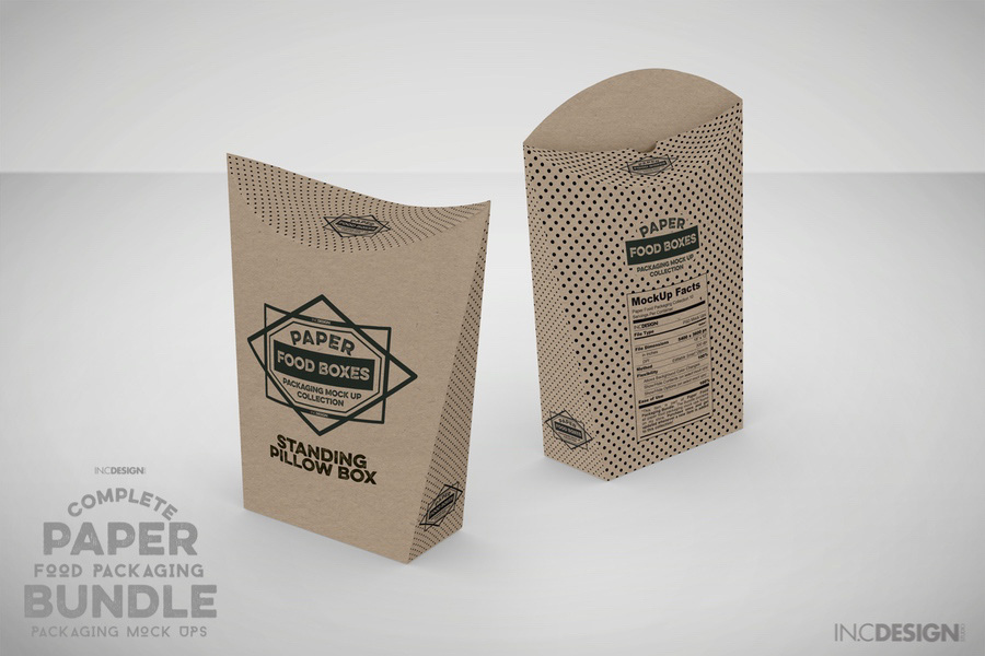 Vol 13: Paper Food Box Packaging Mockups By INC Design Studio