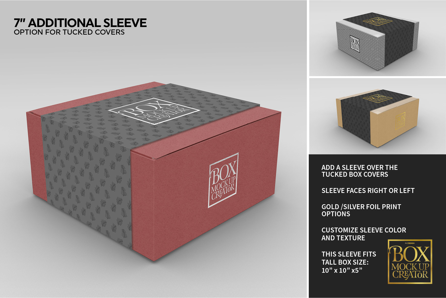 Package creator. Sleeve Box Mockup. Cover Box.