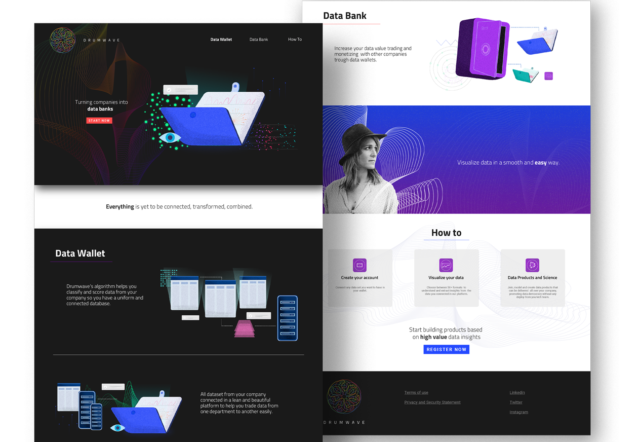 Final landing page design and illustrations