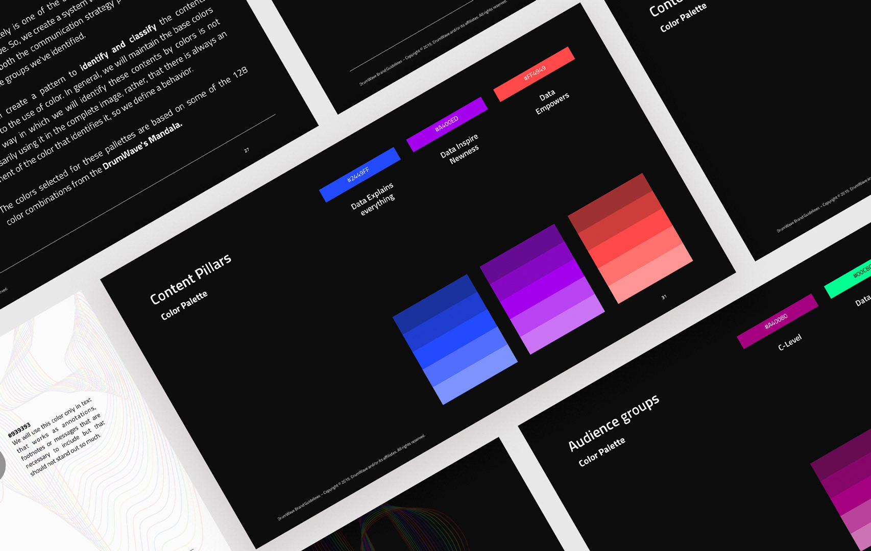 Brand book | Color palettes for content strategy and audiences