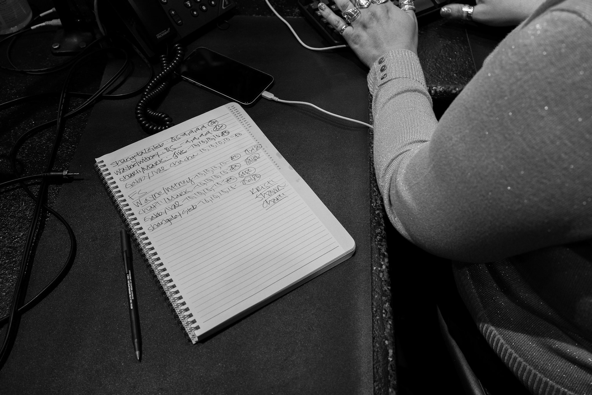 Notes upon notes. Quinn prepares herself for the show.