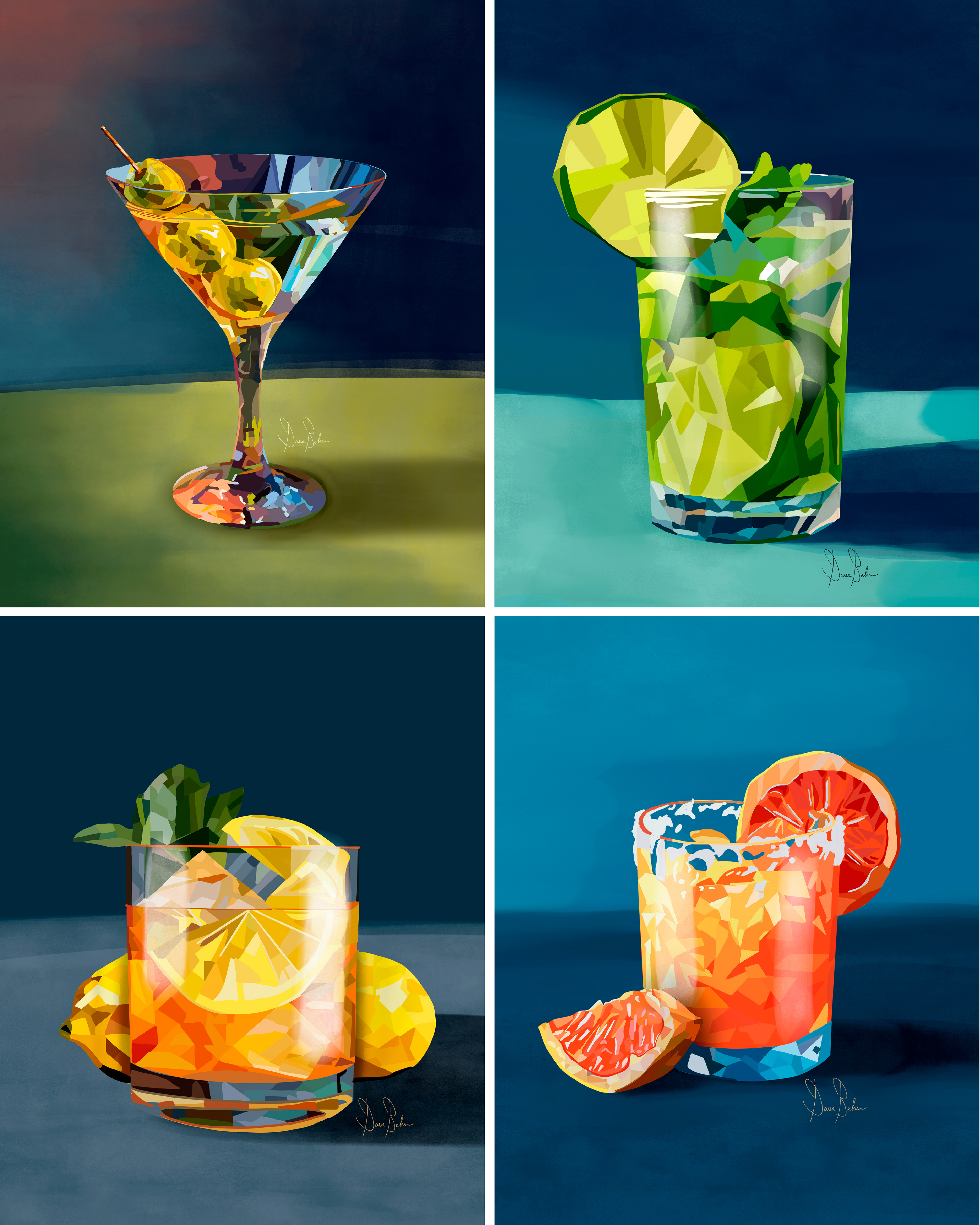 Cocktail Illustration wall art 