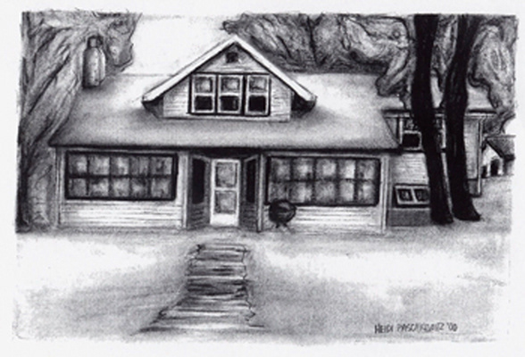 Old House at the Lake, Pencil on Paper, 8 x 10", 2002