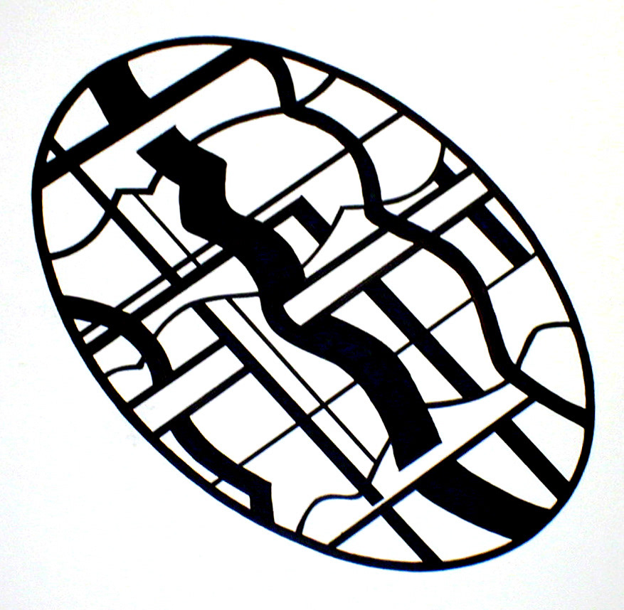 Linear Egg, marker on paper, 18 x 24", 2010