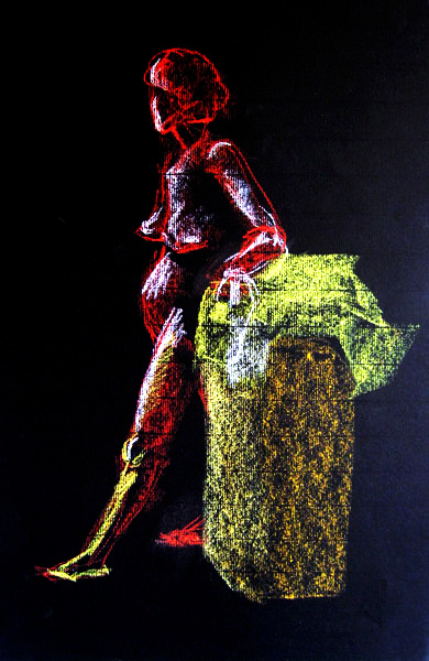 Pastel Figure Study, Pastel on Paper, 12 x 18", 2003