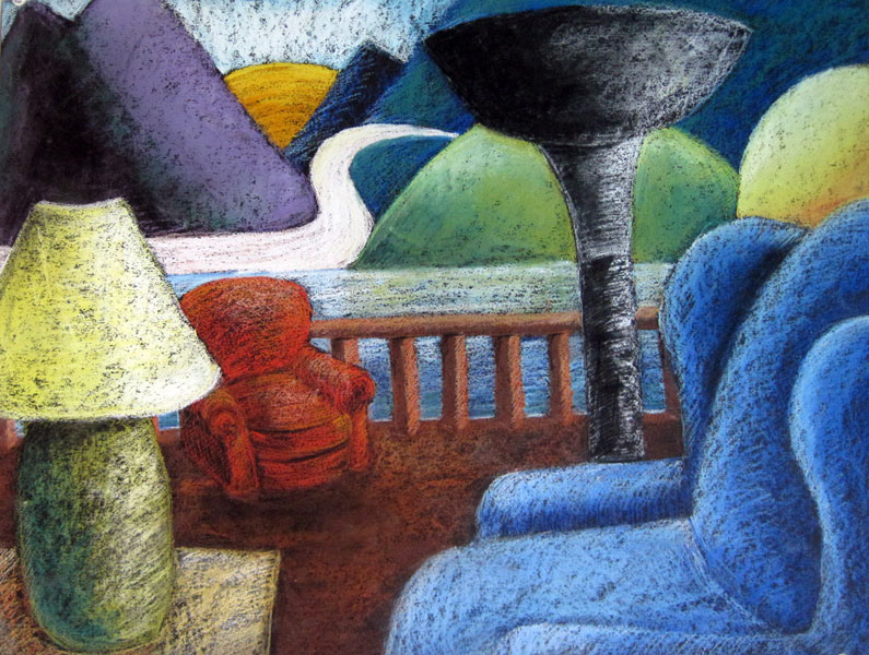 Indoor/Outdoor Scene 0, Pastel on Paper, 18 x 24", 2010
