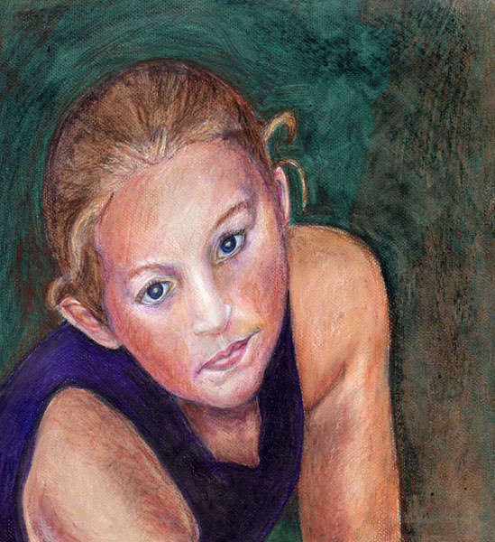 Ariel, Pencil and Crayon on Paper, 16 x 20", 2003