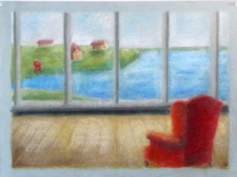 Indoor/Outdoor Scene 5, Pastel on Paper, 18 x 24", 2010